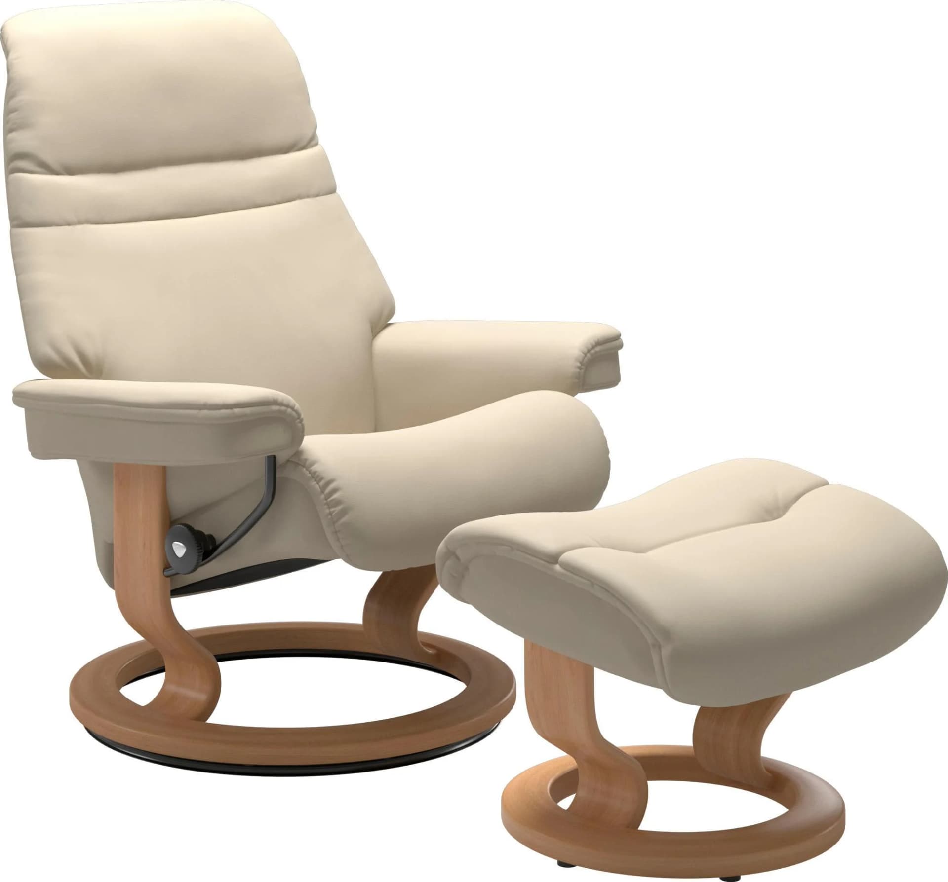 Stressless Sunrise Fußhocker Beige Leder Classic Base
