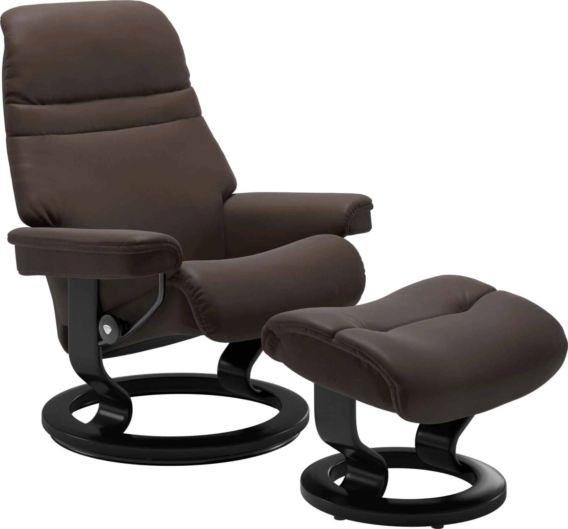 Stressless Sunrise Fußhocker Braun Leder Classic Base