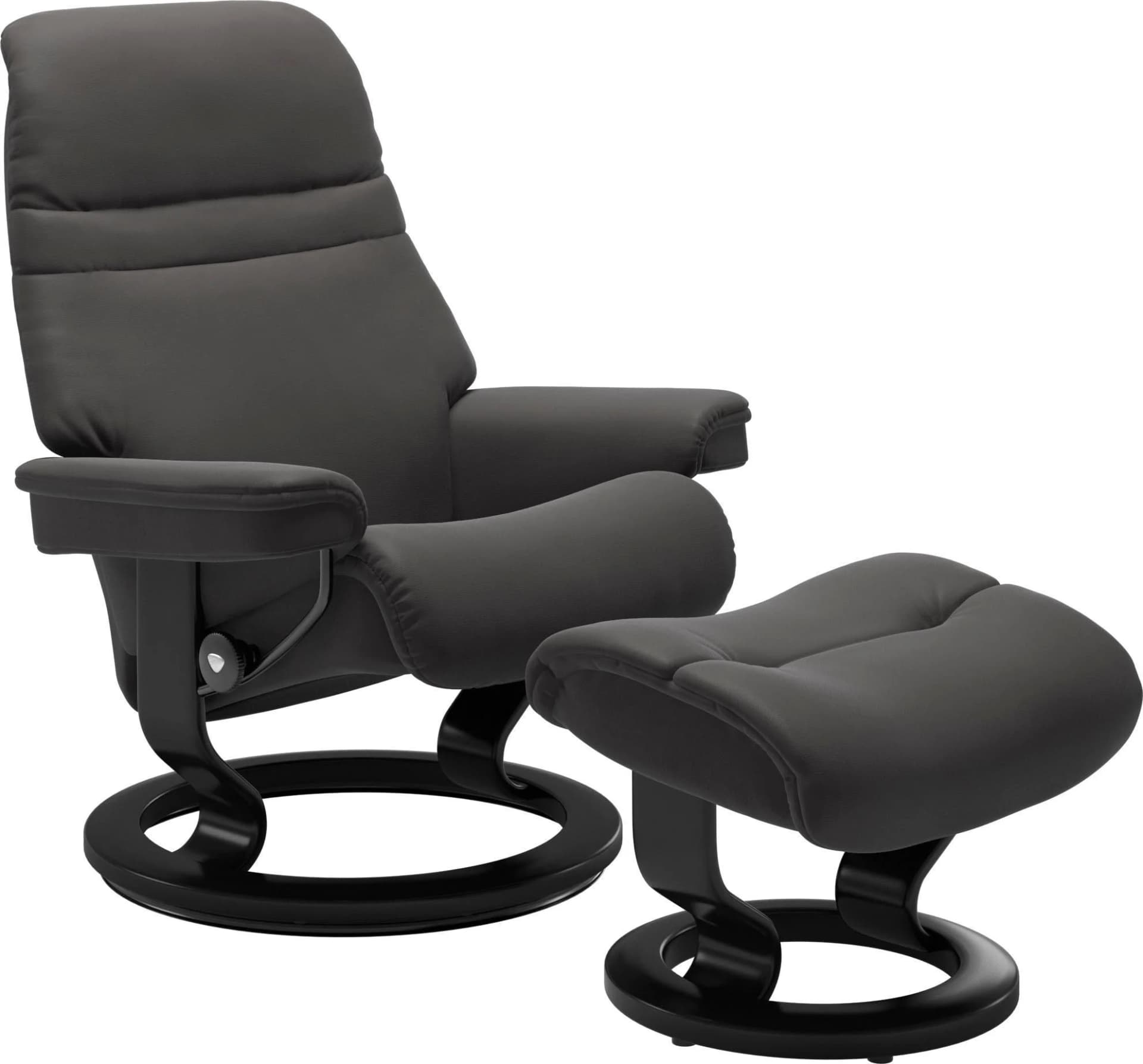 Stressless Sunrise Fußhocker Grau Leder PALOMA Classic Base