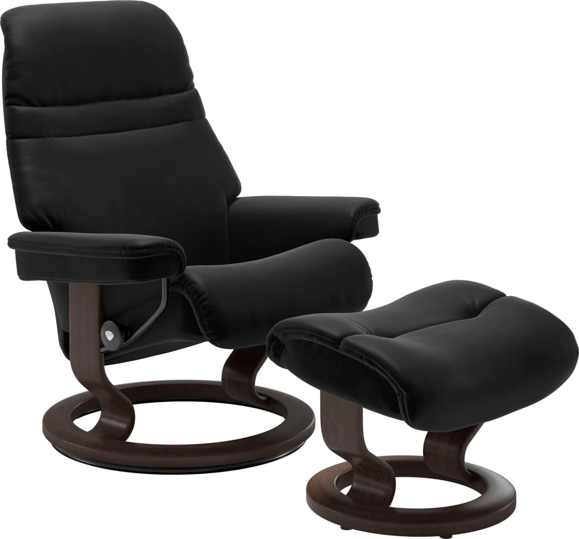 Stressless Sunrise Fußhocker Schwarz Leder Classic Base