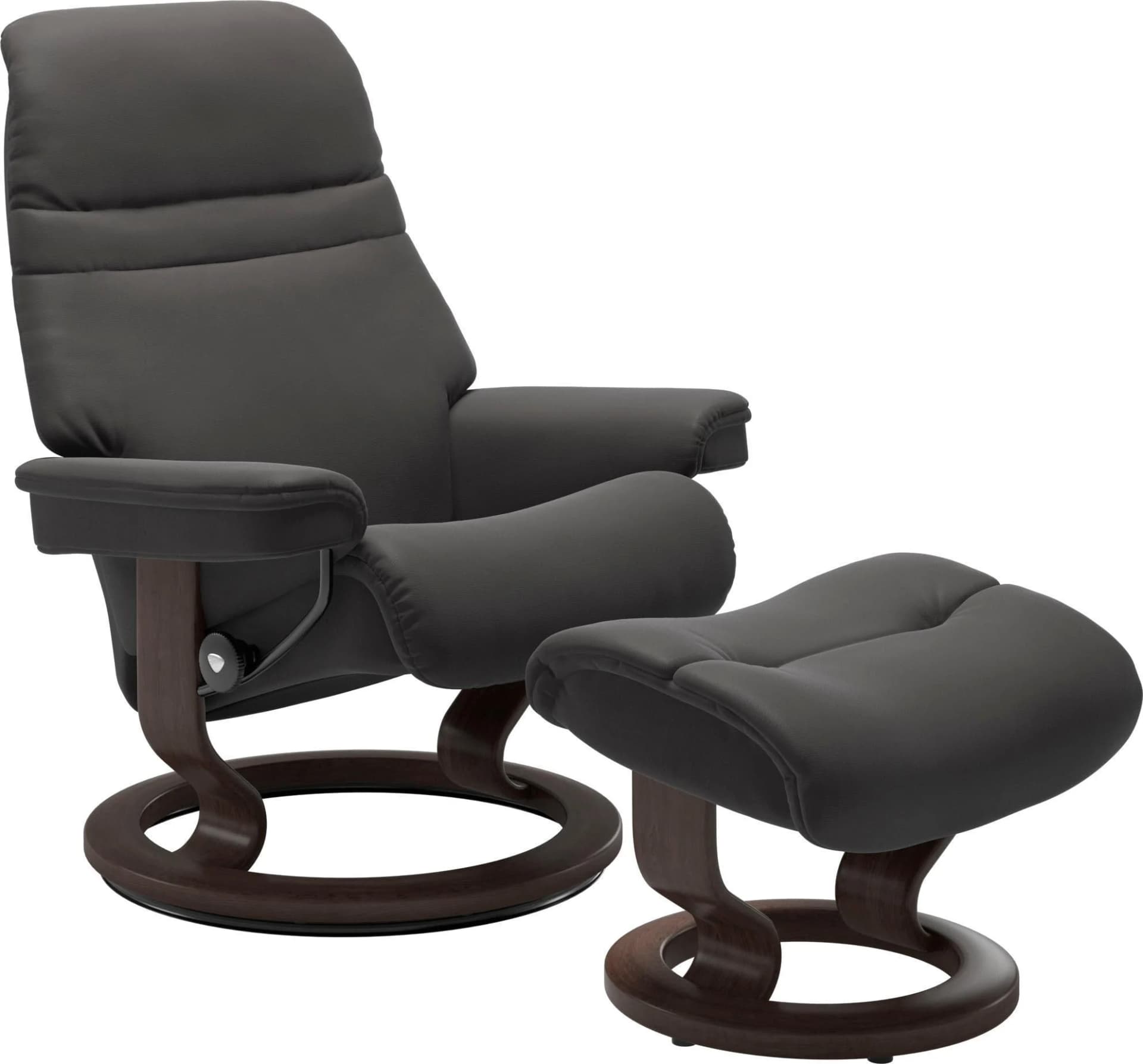 Stressless Sunrise Fußhocker Grau Leder Classic Base