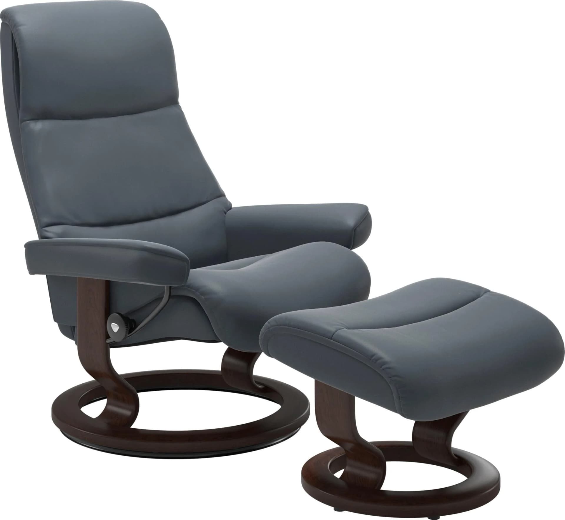STRESSLESS Fußhocker View Atlantic Blue Leder BATICK