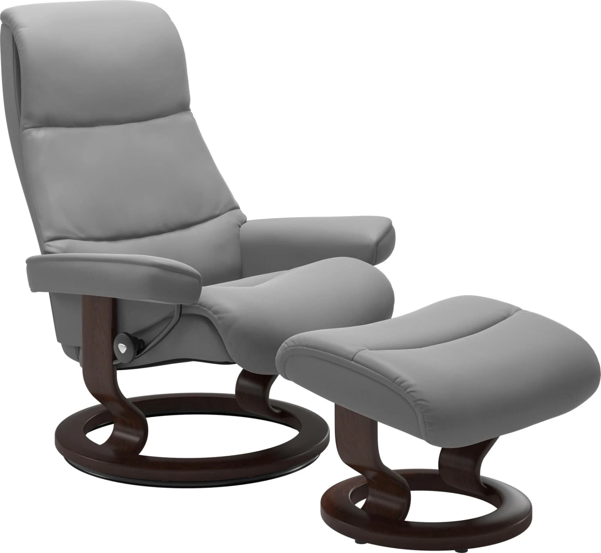 STRESSLESS Fußhocker View grau Leder BATICK Classic Base