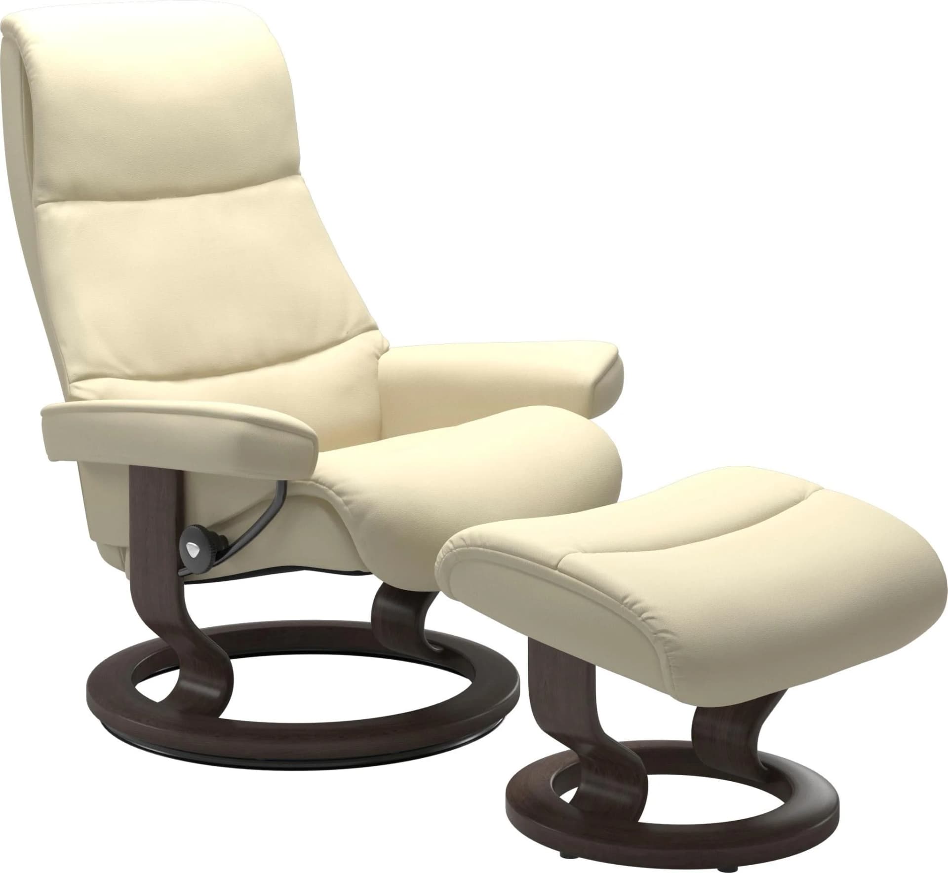 Fußhocker aus Leder und Wenge