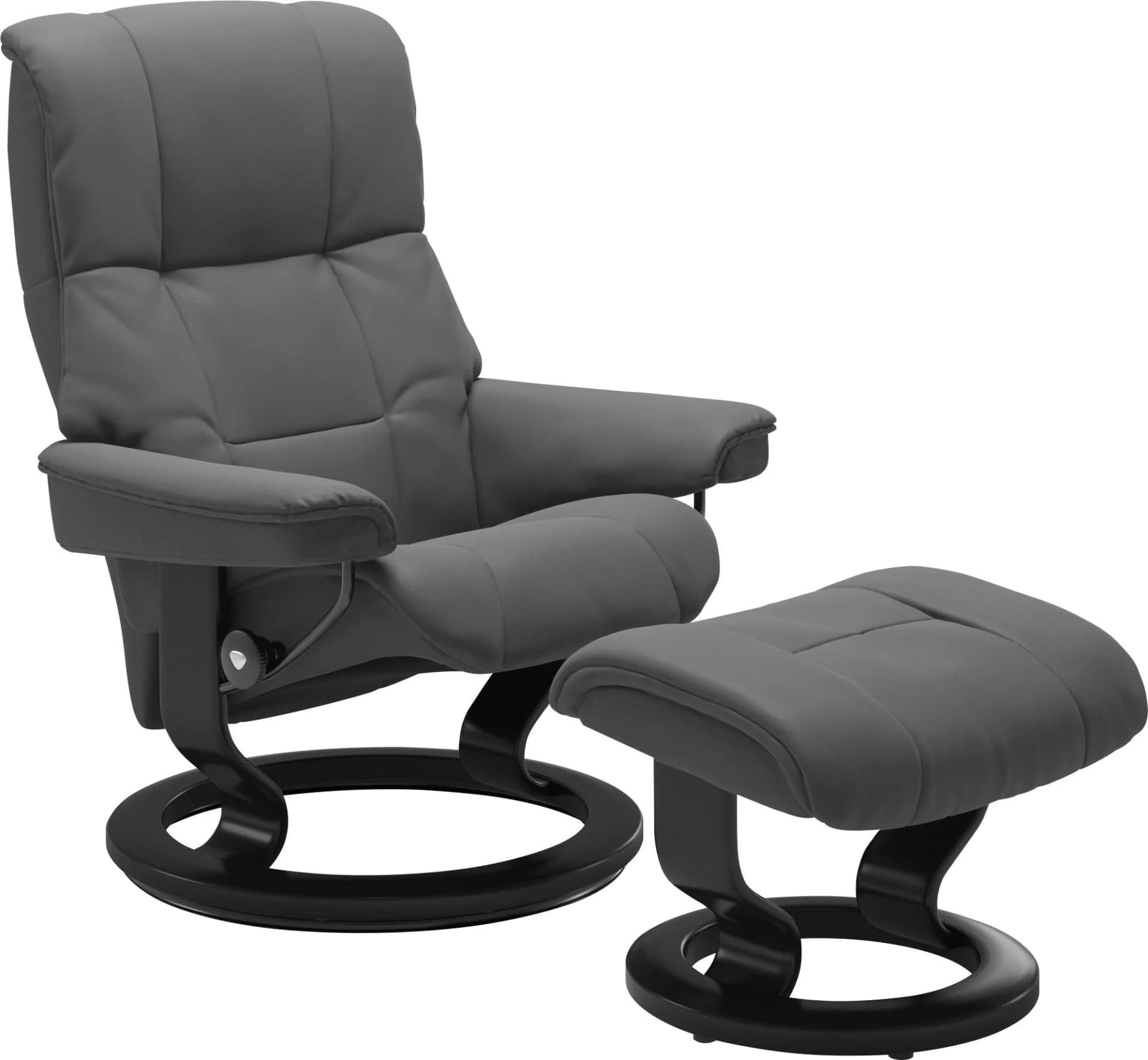 STRESSLESS Mayfair Fußhocker Grau Leder Classic Base