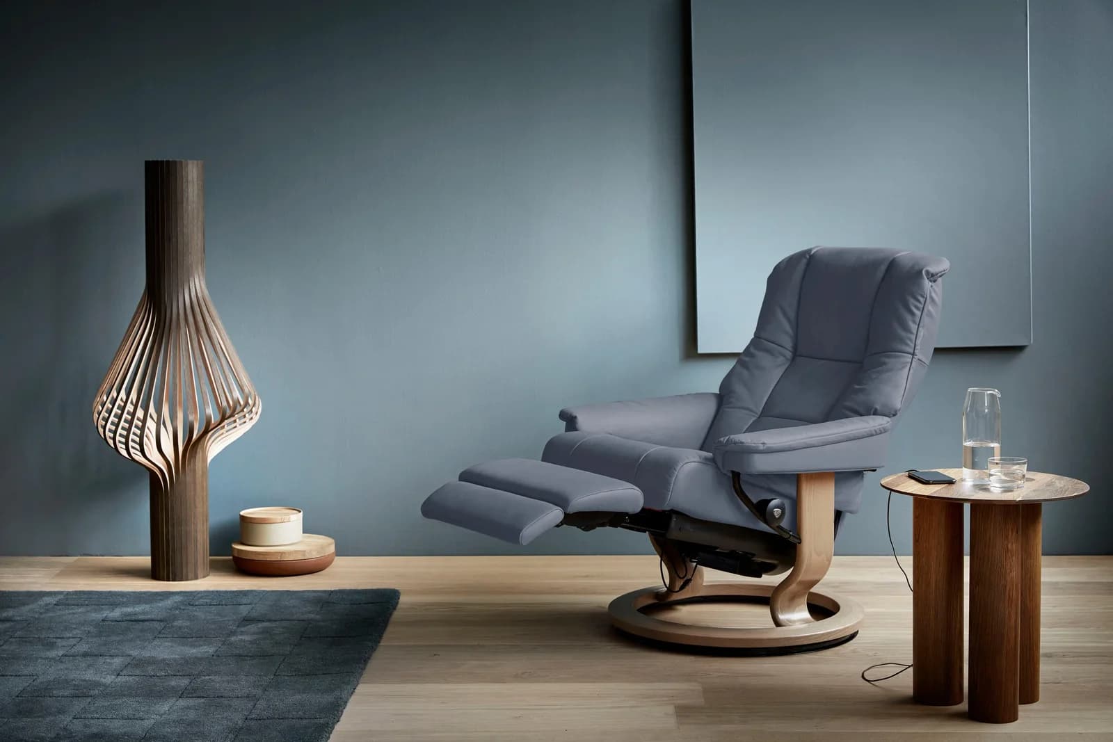 Relaxsessel STRESSLESS Mayfair Blau Leder