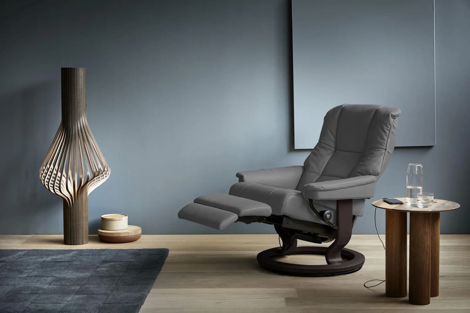 STRESSLESS Mayfair Relaxsessel Dunkelgrau Microfaser Power Funktion