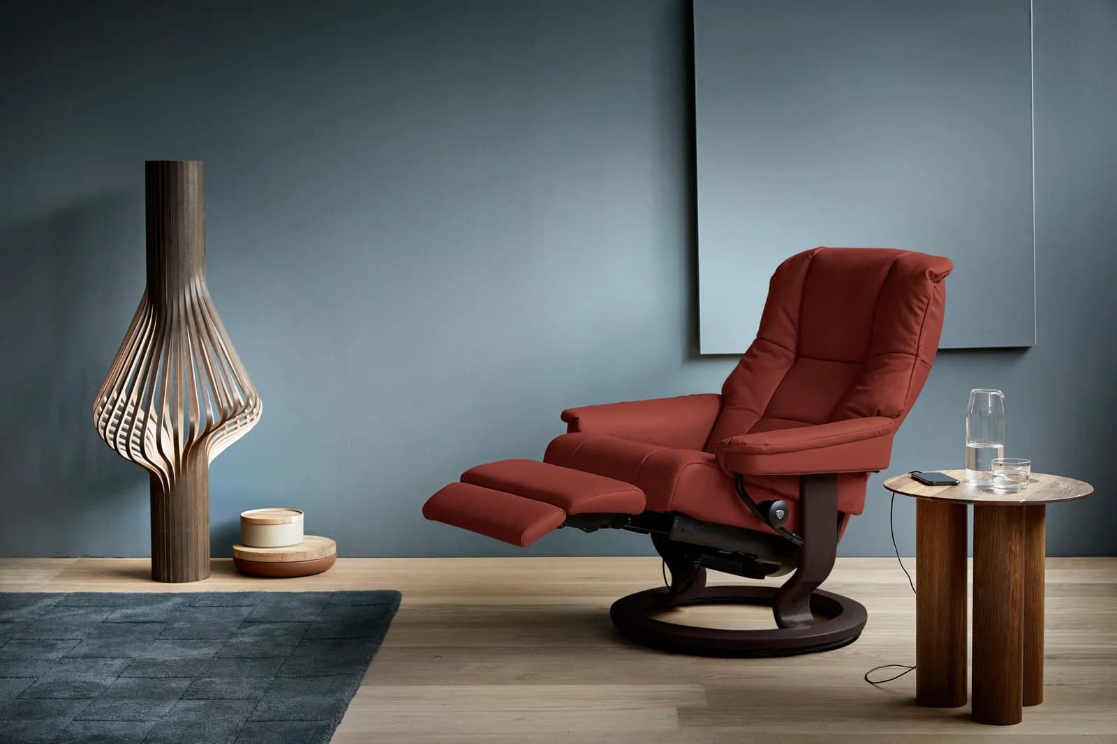 STRESSLESS Relaxsessel Mayfair Rot Microfaser Classic Base