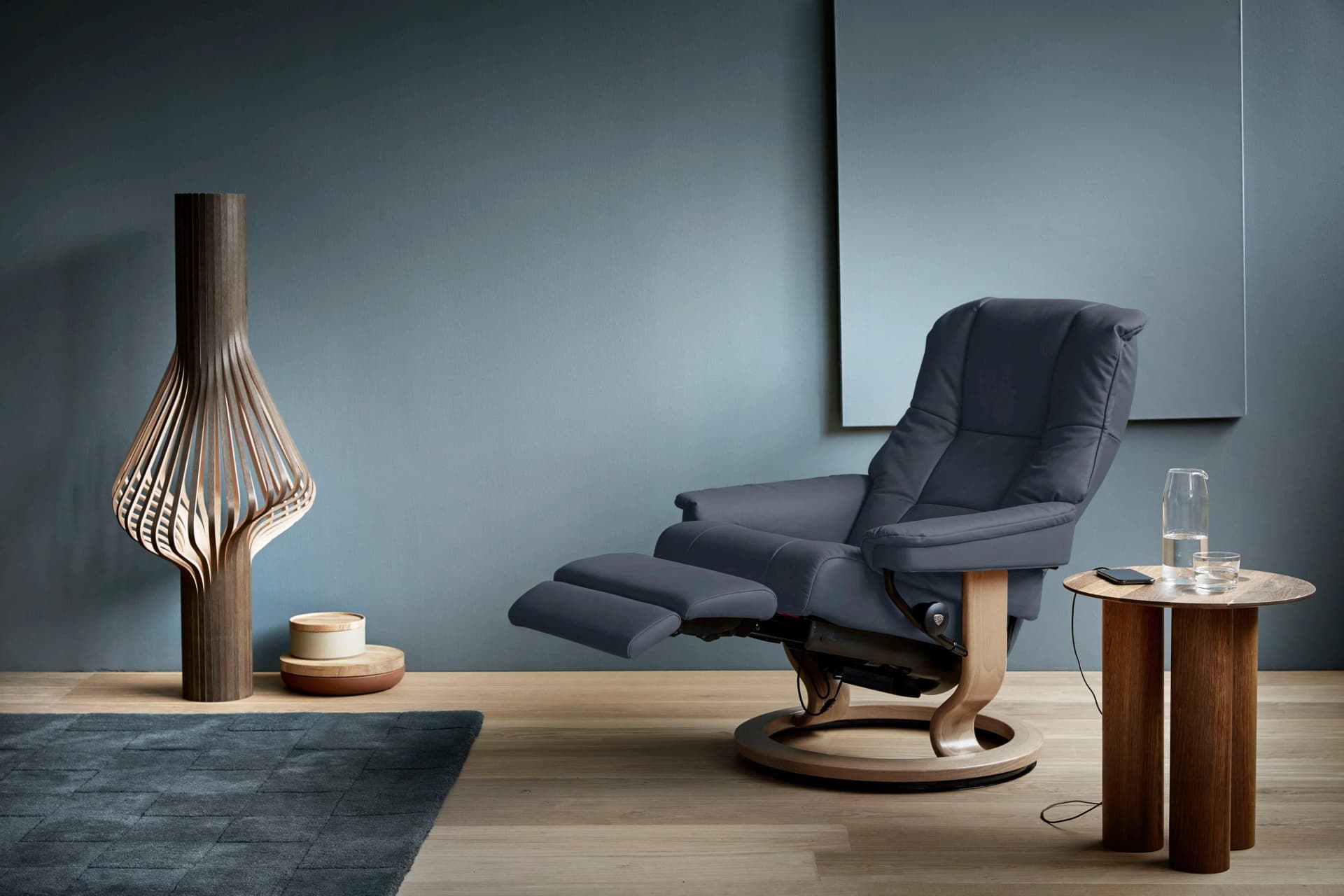 Relaxsessel STRESSLESS Mayfair Blau Kaltschaum