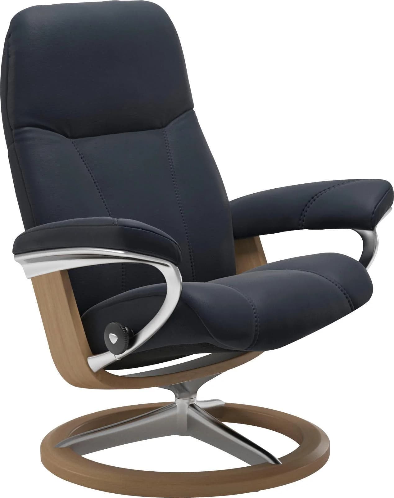 STRESSLESS Consul Relaxsessel Shadow Blau Leder PALOMA