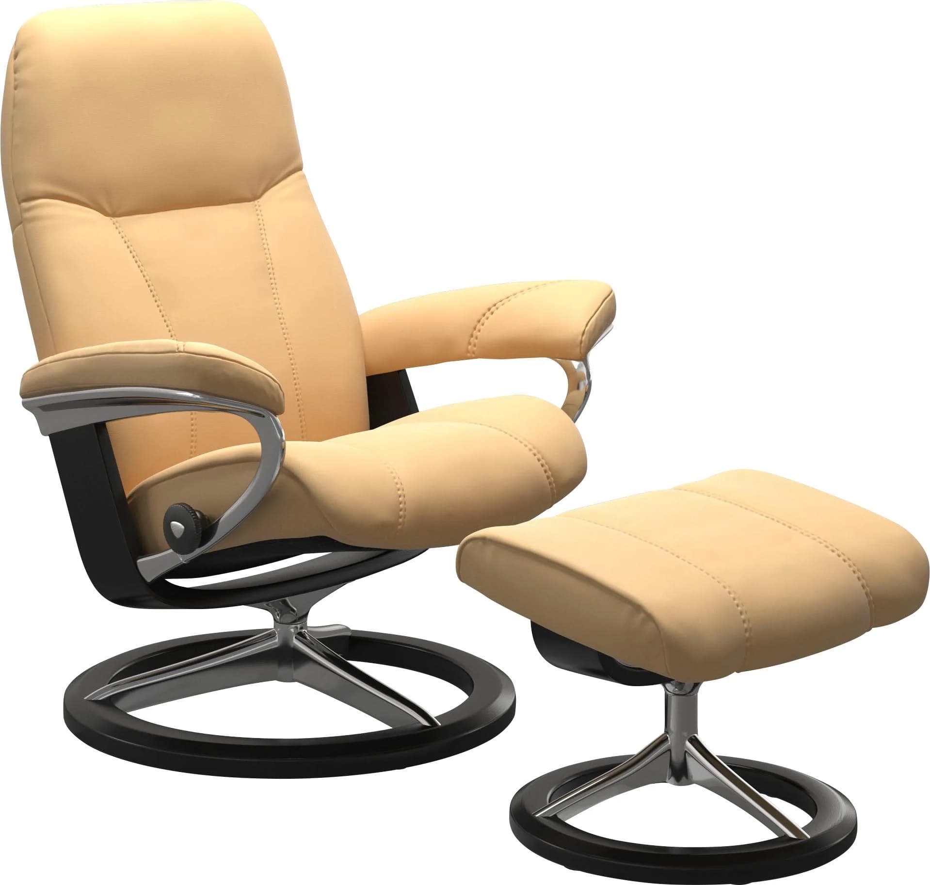 STRESSLESS Fußhocker Consul Gelb Leder Signature Base