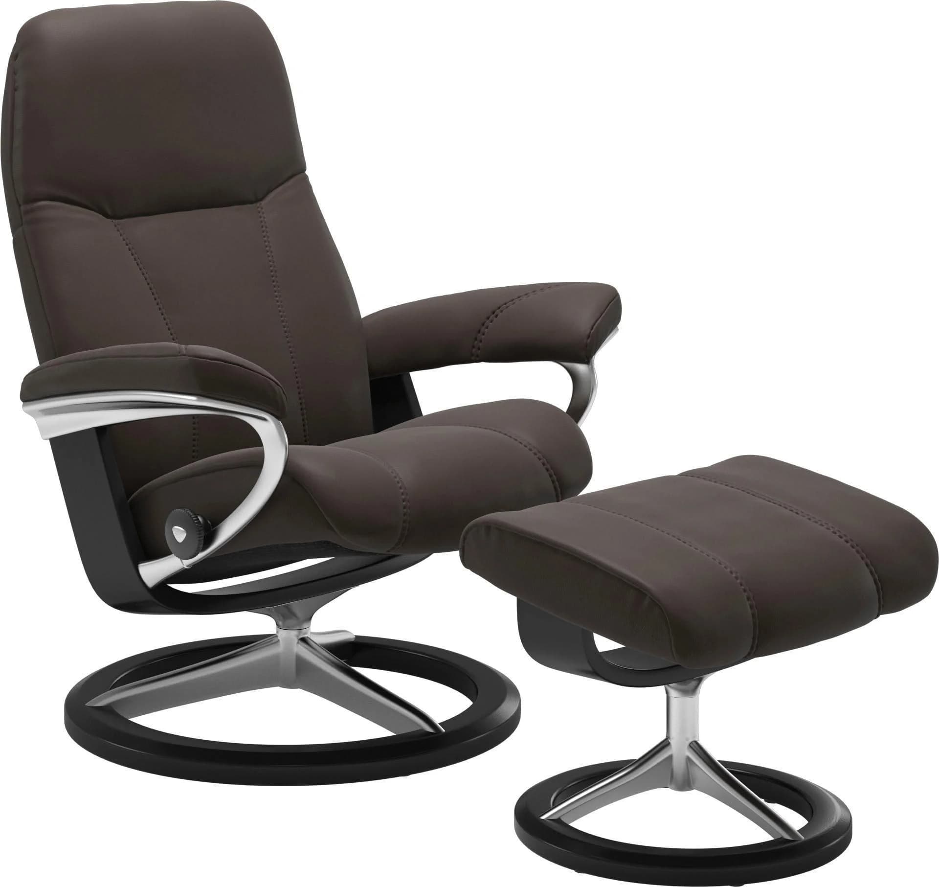 STRESSLESS Consul Relaxsessel Braun Leder Signature Base