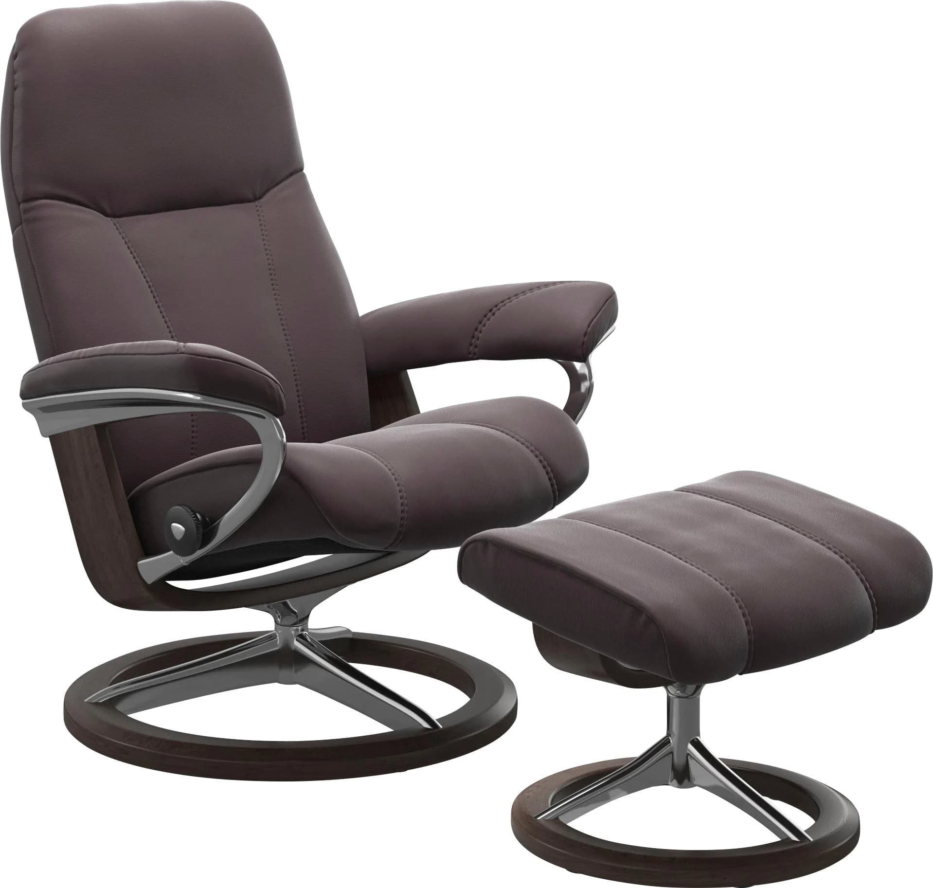 STRESSLESS Consul Relaxsessel Bordeaux Leder mit Hocker
