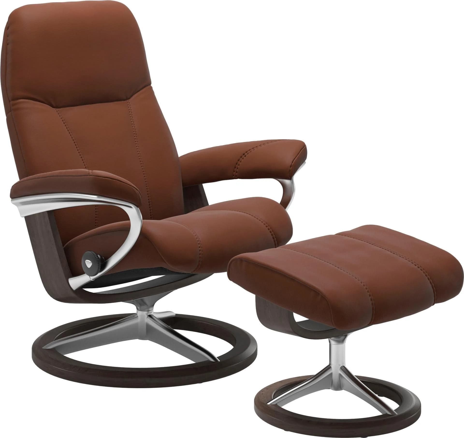 STRESSLESS Consul Relaxsessel braun Leder mit Hocker