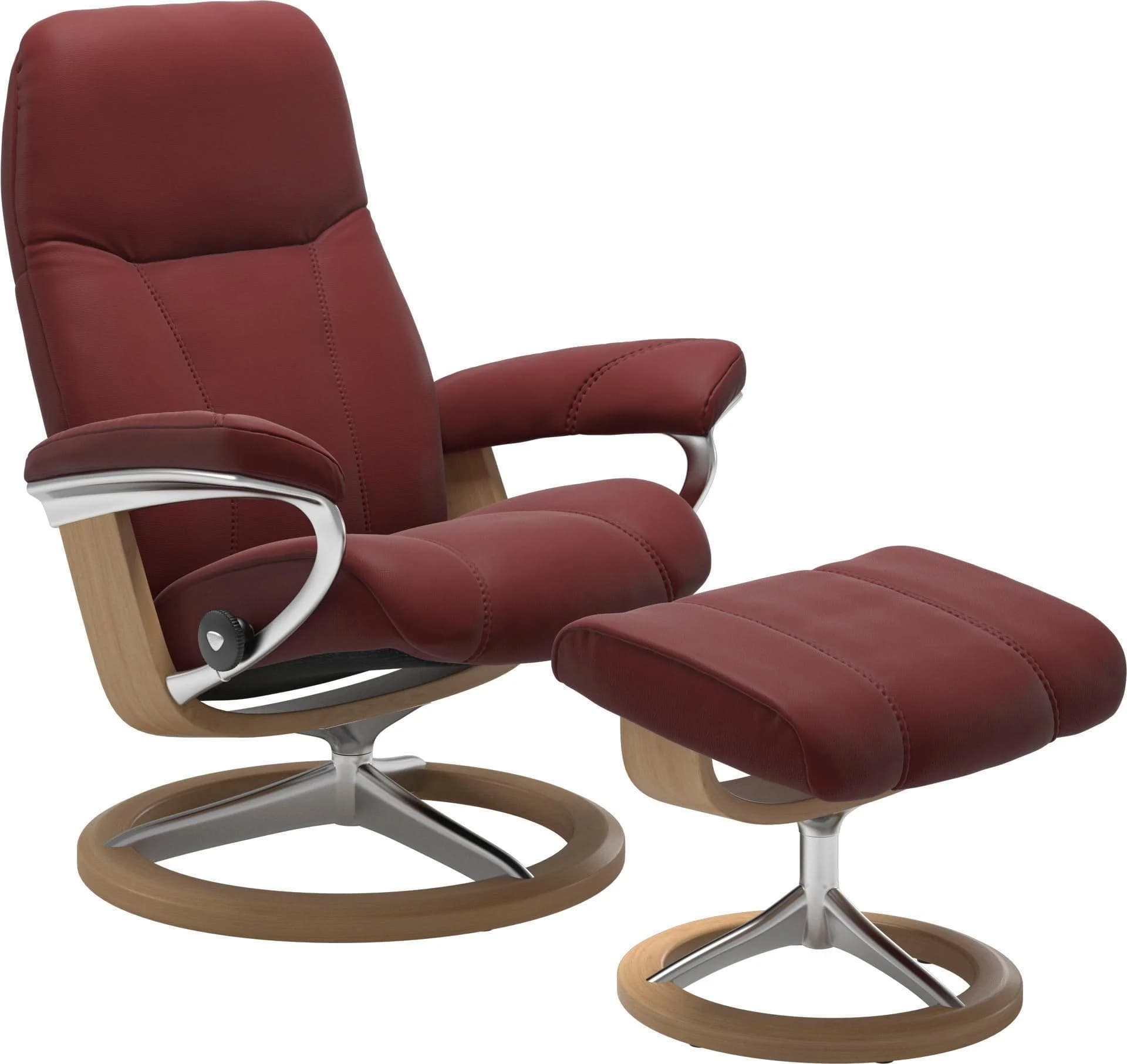 STRESSLESS Consul Relaxsessel Cherry Paloma Leder mit Hocker