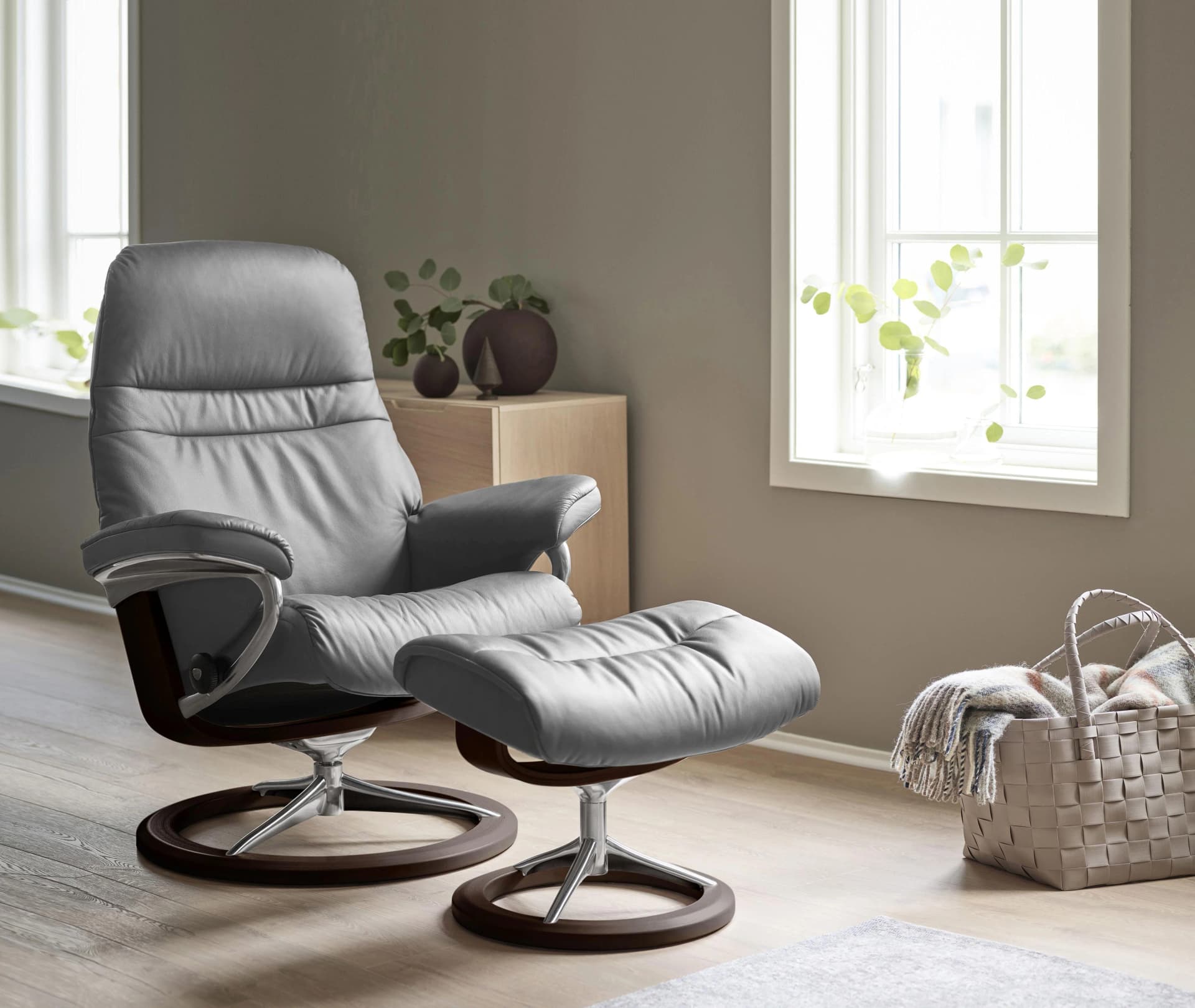 Relaxsessel STRESSLESS Sunrise Grau Leder BATICK