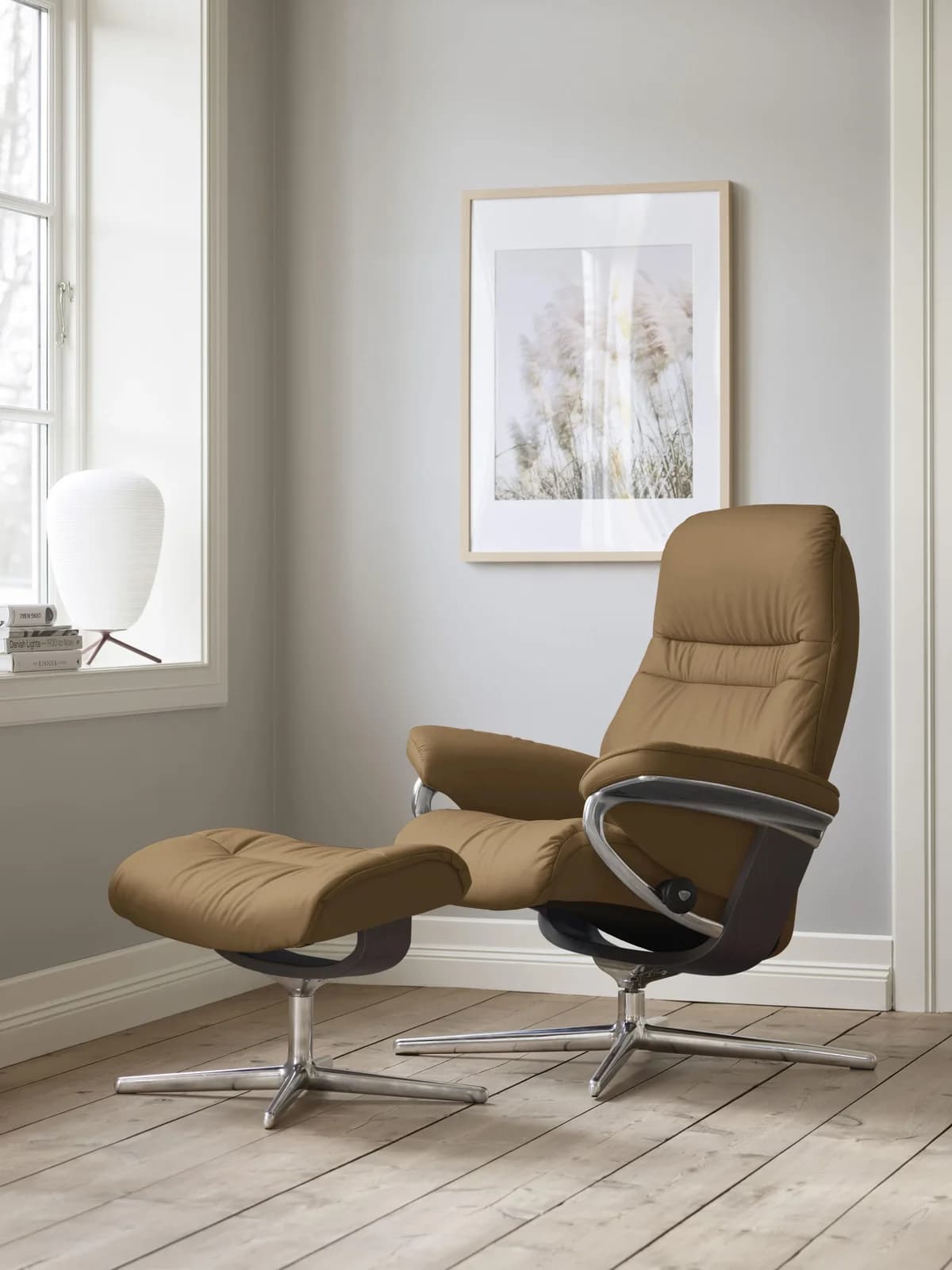 STRESSLESS Sunrise Relaxsessel Taupe Paloma mit Hocker