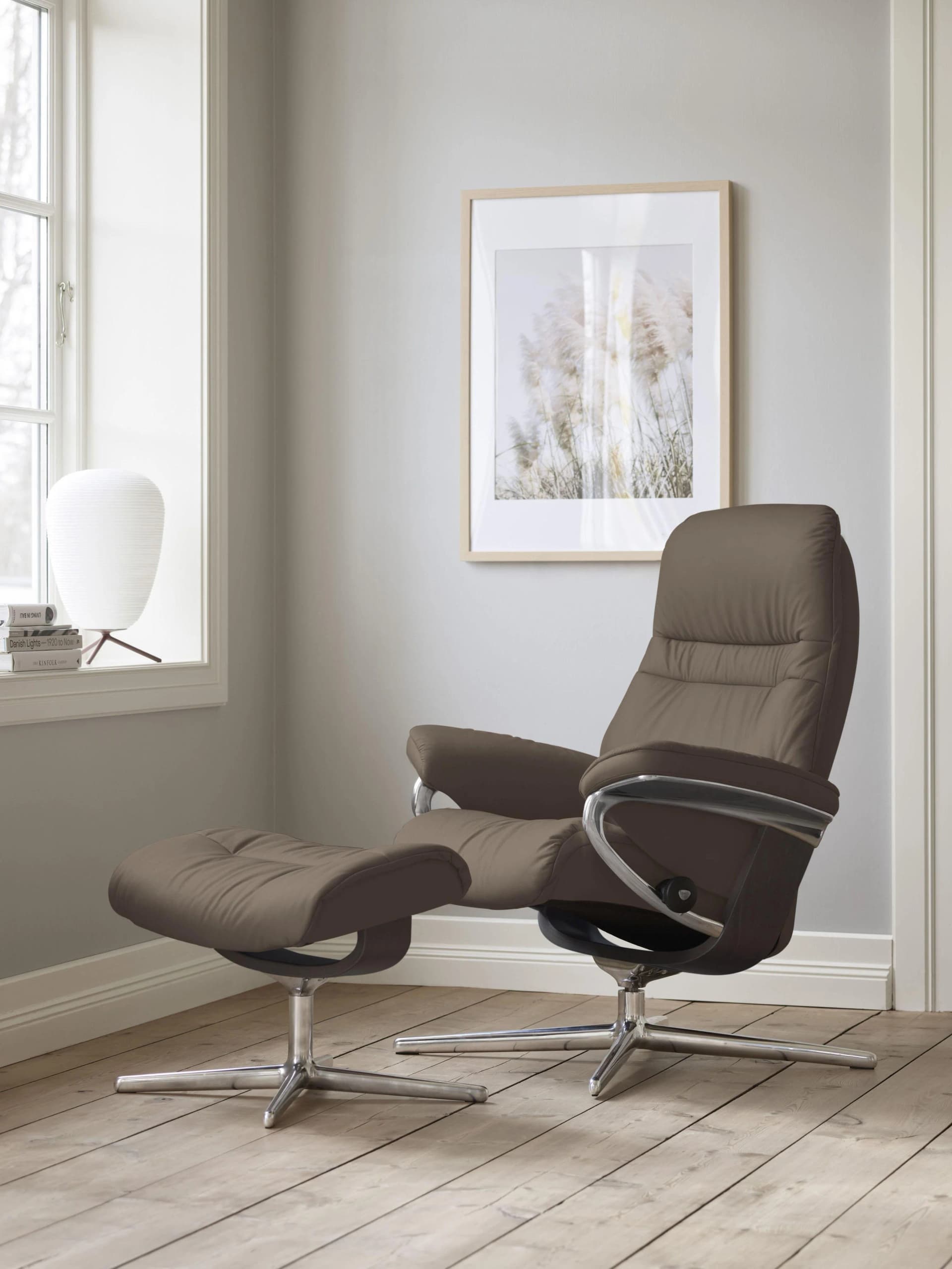 Relaxsessel STRESSLESS Sunrise Braun Leder BATICK mit Schlaffunktion