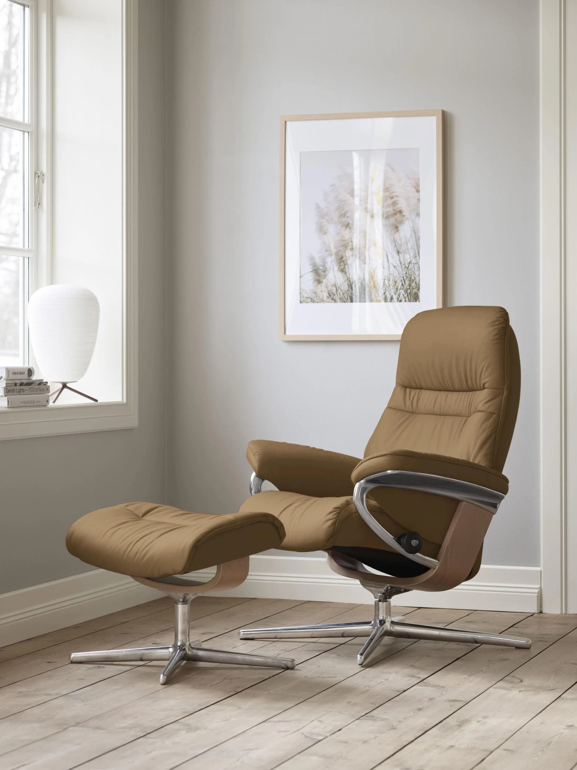 Relaxsessel STRESSLESS Sunrise Taupe Paloma Leder Cross Base
