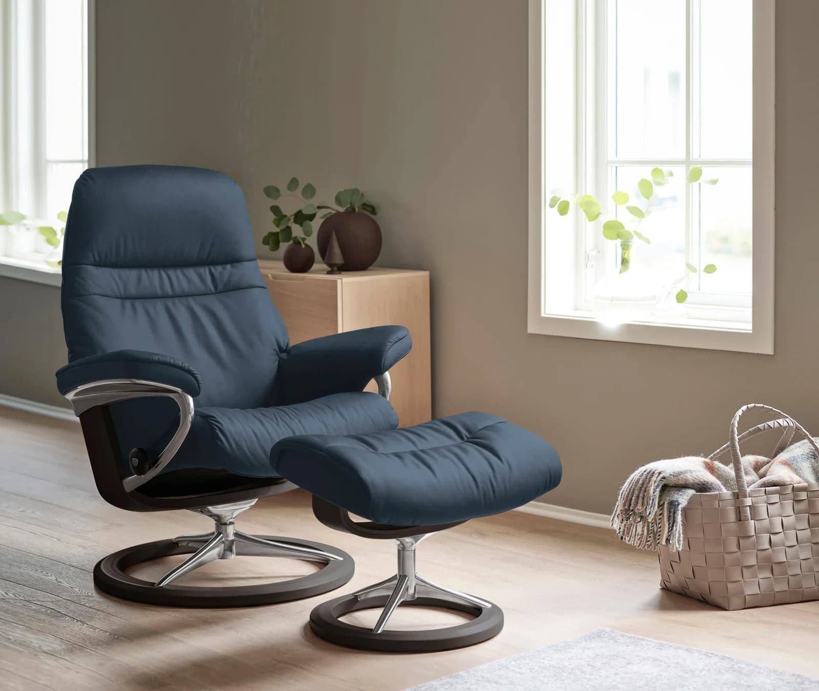 Relaxsessel STRESSLESS Sunrise Blau Leder