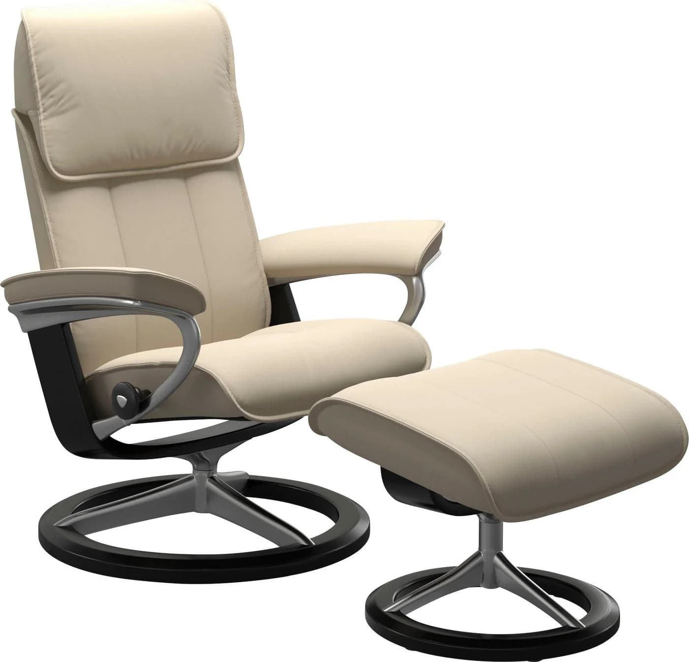 Stressless Admiral Fußhocker Beige BATICK Leder Signature Base