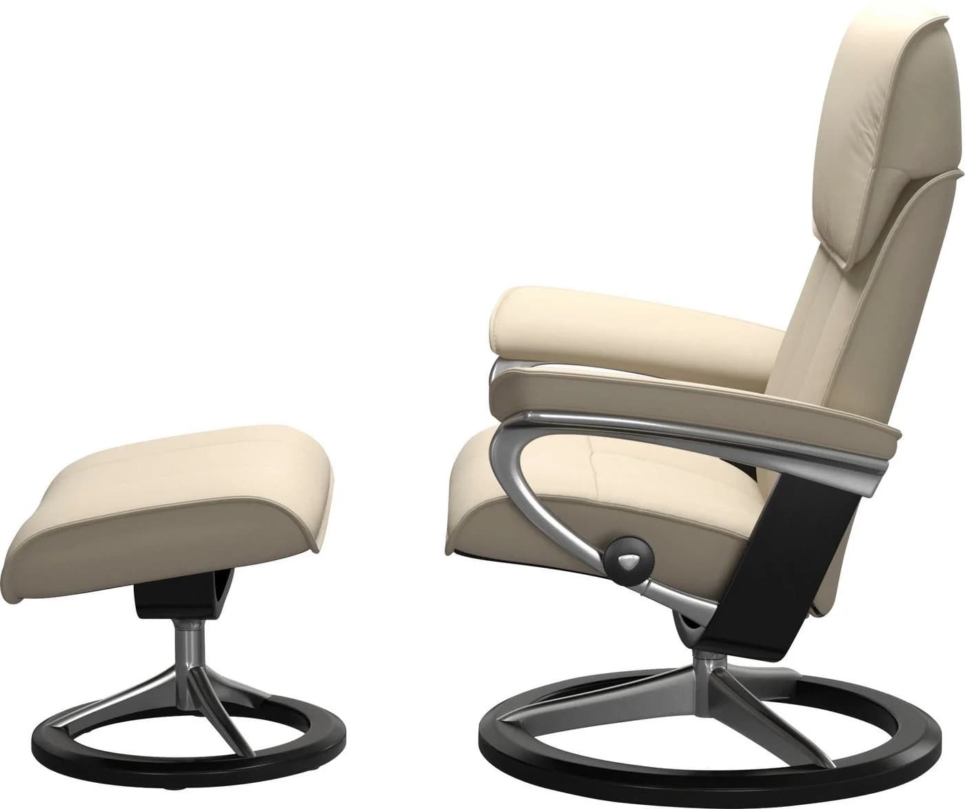 Stressless Admiral Fußhocker Beige BATICK Leder Signature Base - Bild 4