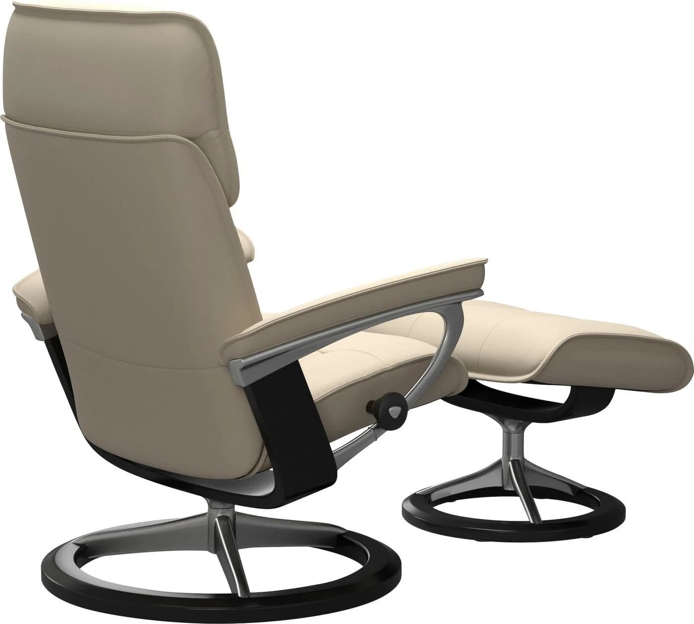 Stressless Admiral Fußhocker Beige BATICK Leder Signature Base - Bild 5