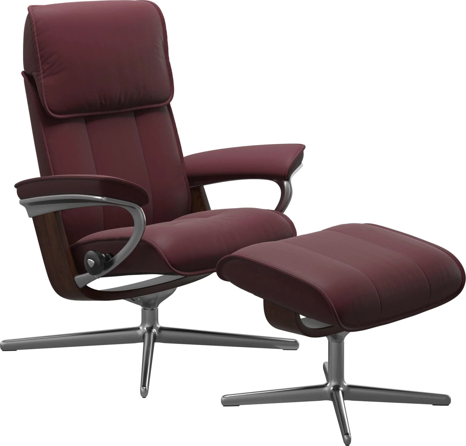 STRESSLESS Admiral Fußhocker Bordeaux Batick Leder Cross Base