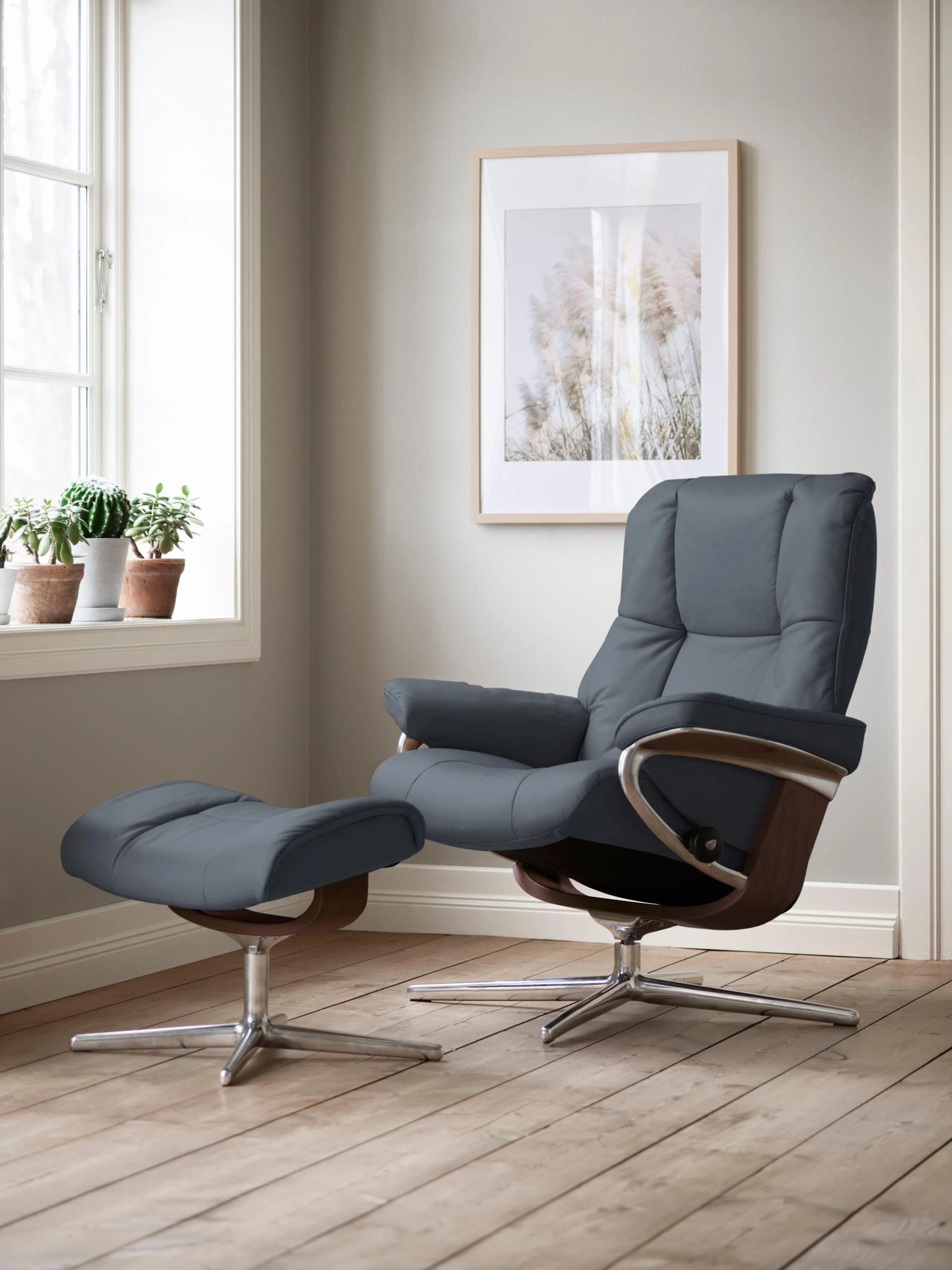 STRESSLESS Relaxsessel Mayfair Atlantic Blue Batick mit Hocker