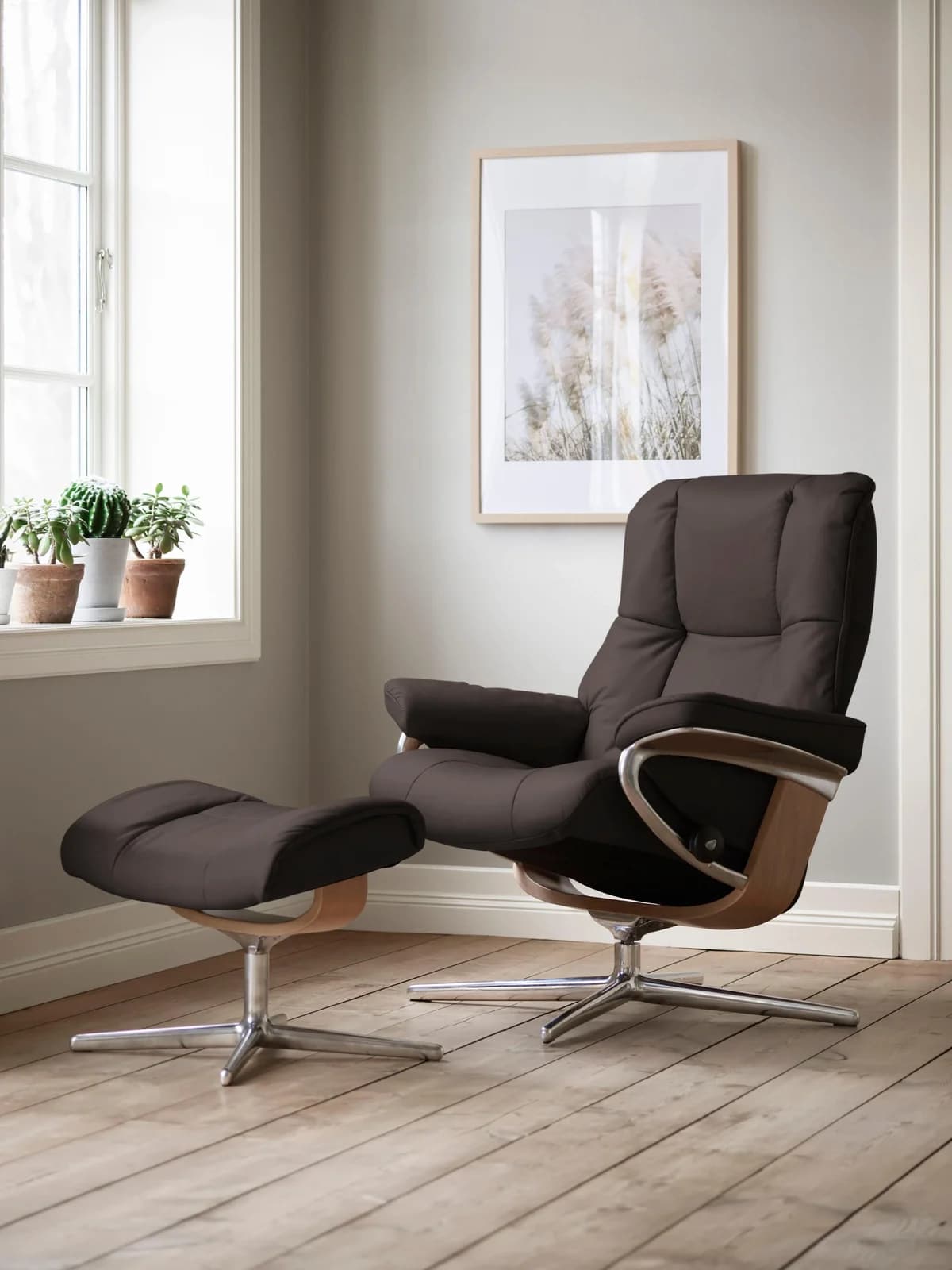 STRESSLESS Mayfair Relaxsessel braun Leder PALOMA mit Hocker