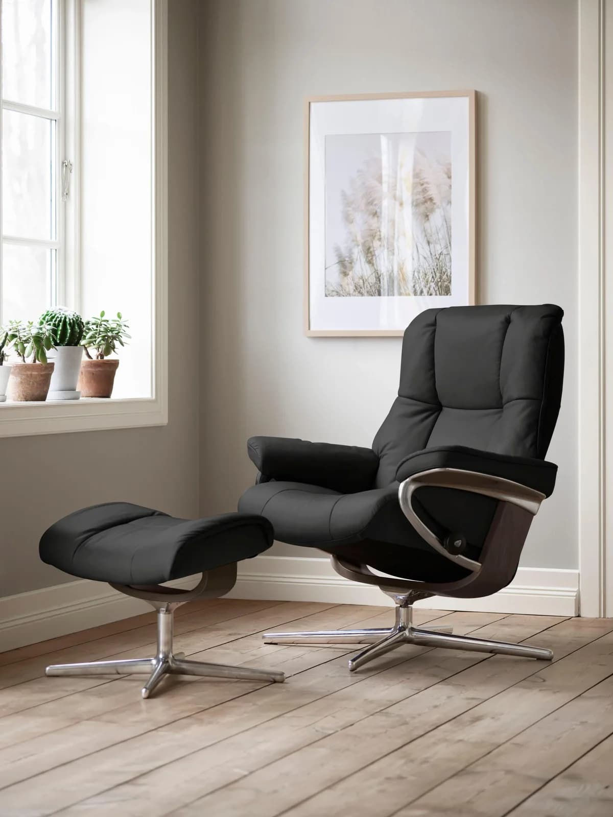 STRESSLESS Relaxsessel Mayfair Schwarz Leder PALOMA Cross Base