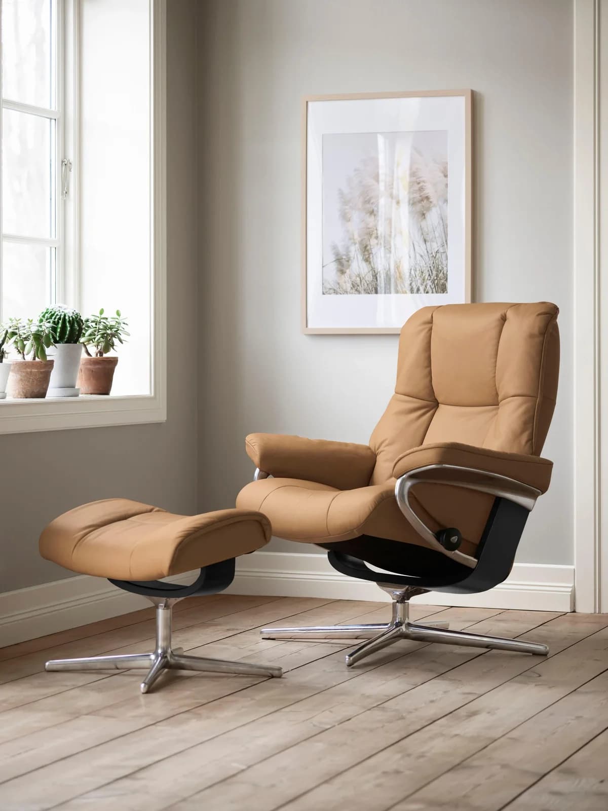 STRESSLESS Mayfair Relaxsessel Taupe PALOMA Leder Cross Base