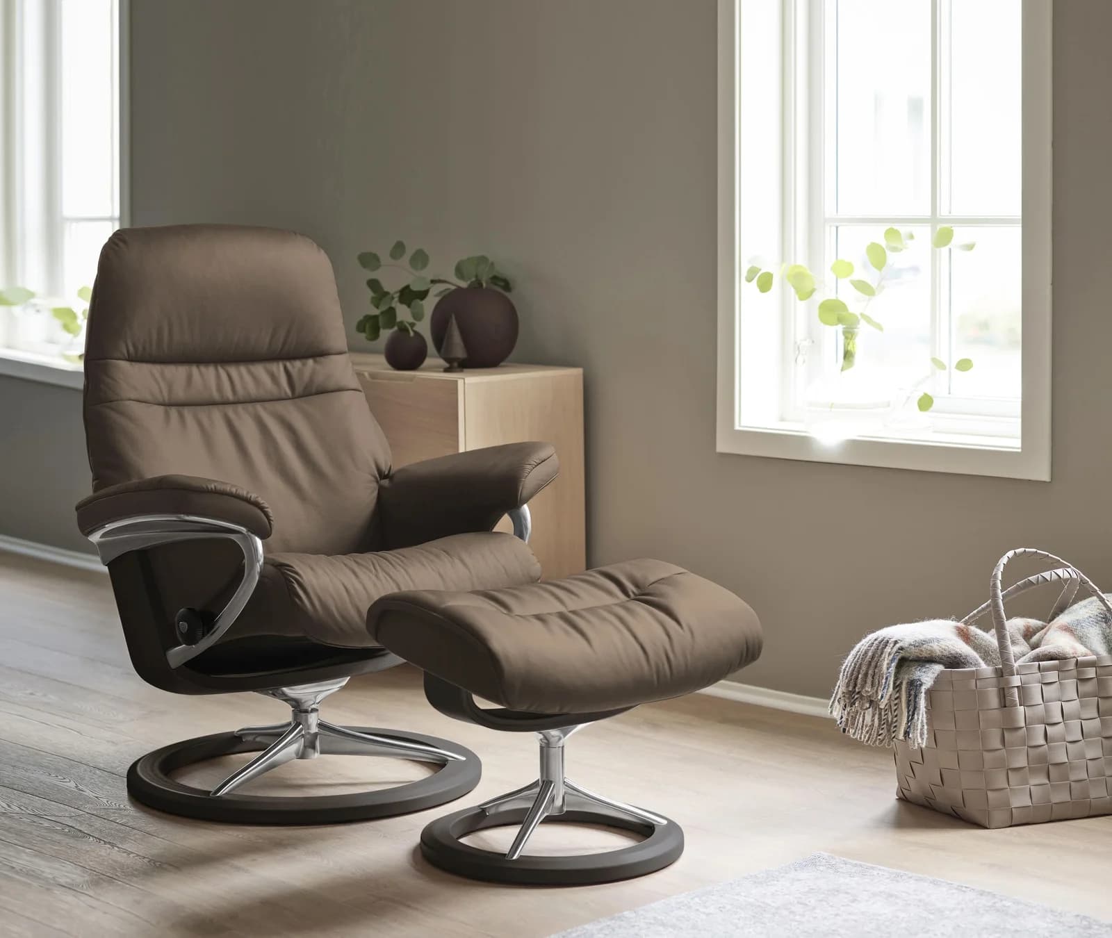 Relaxsessel STRESSLESS Sunrise Braun Leder BATICK