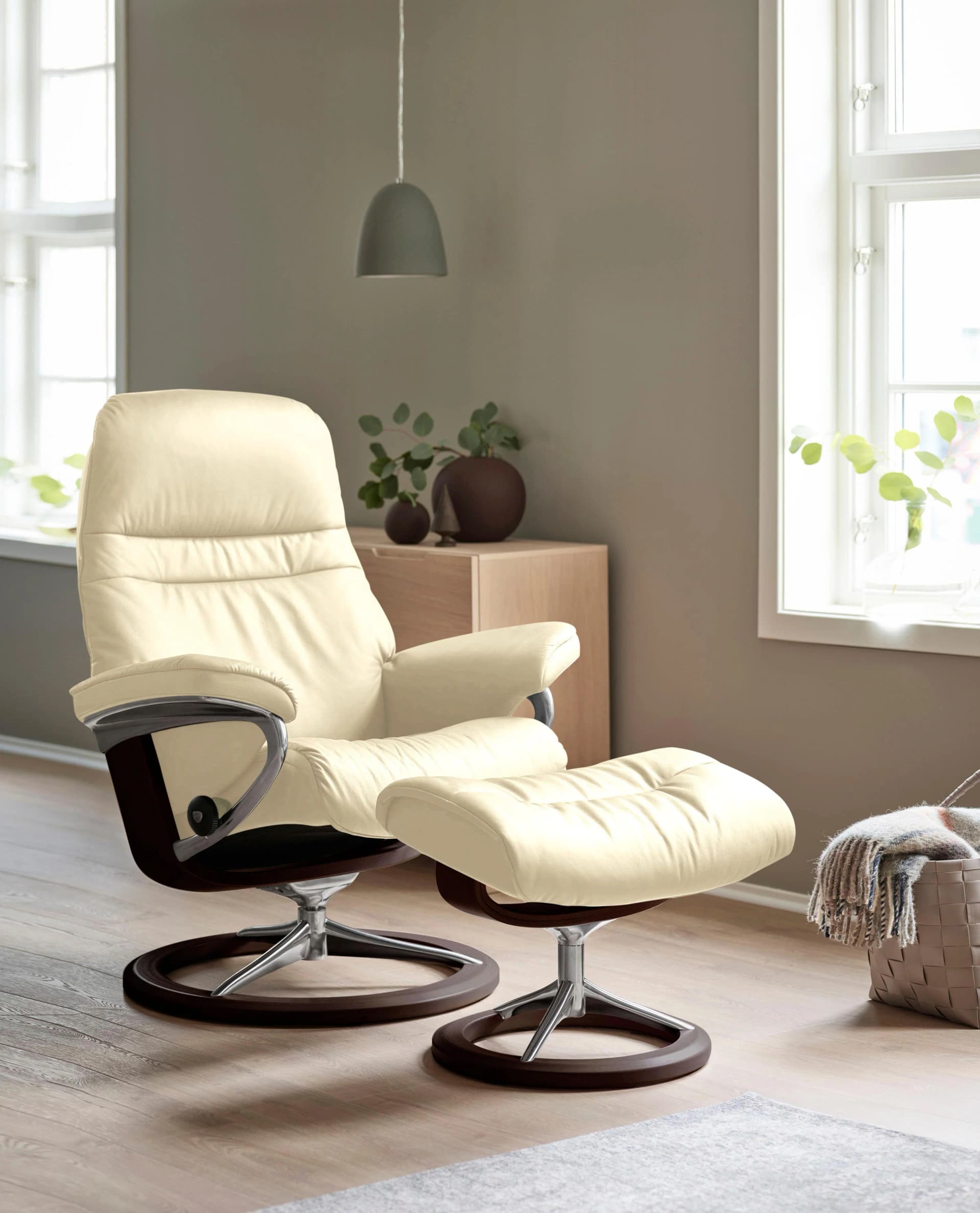 STRESSLESS Sunrise Relaxsessel Beige Leder Signature Base