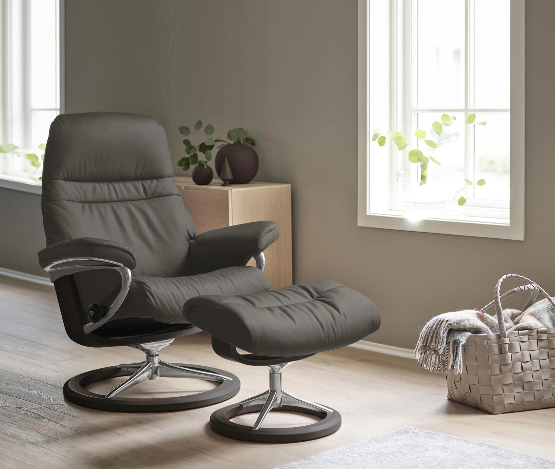 Relaxsessel STRESSLESS Sunrise Grau Leder