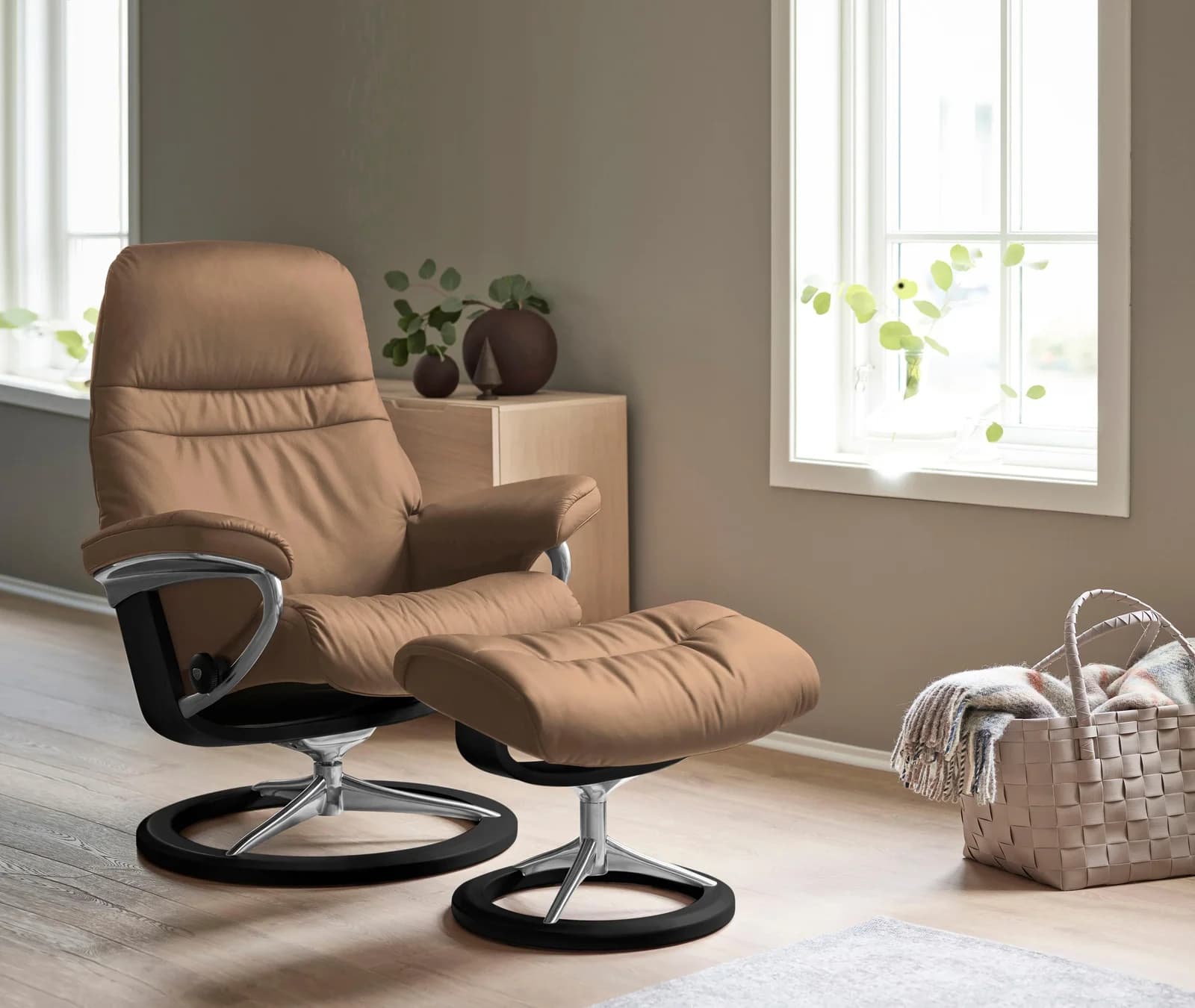 Relaxsessel STRESSLESS Sunrise Braun Leder
