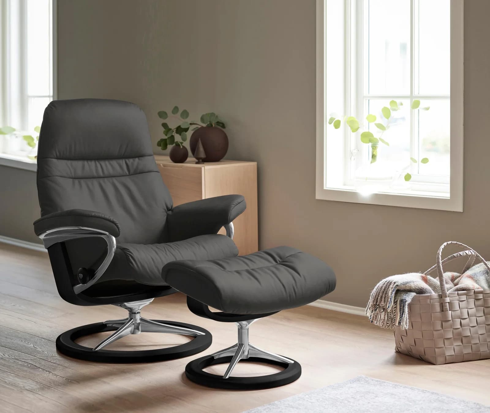 Relaxsessel STRESSLESS Sunrise Grau Leder