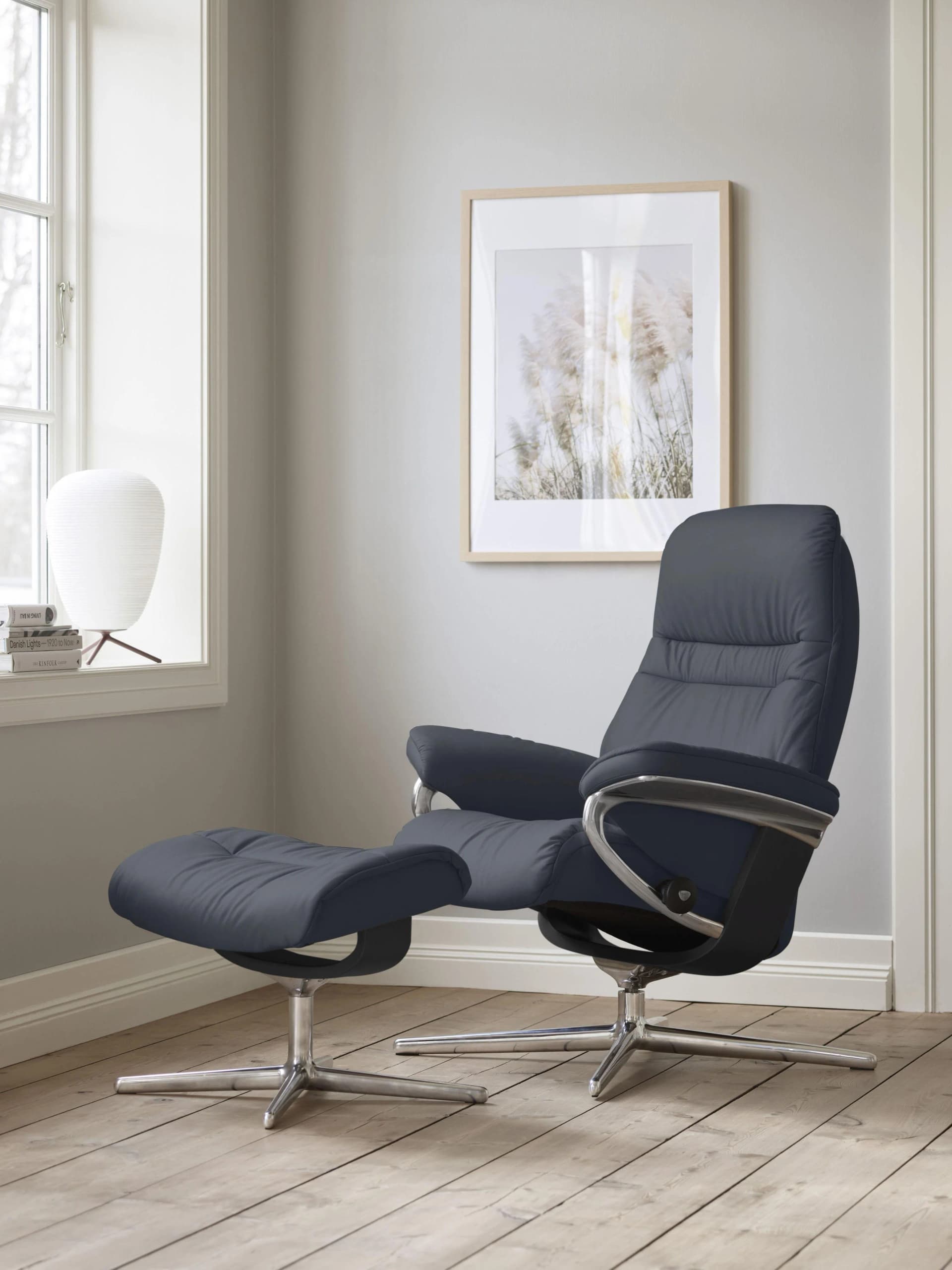 STRESSLESS Sunrise Relaxsessel Atlantic Blue mit Hocker