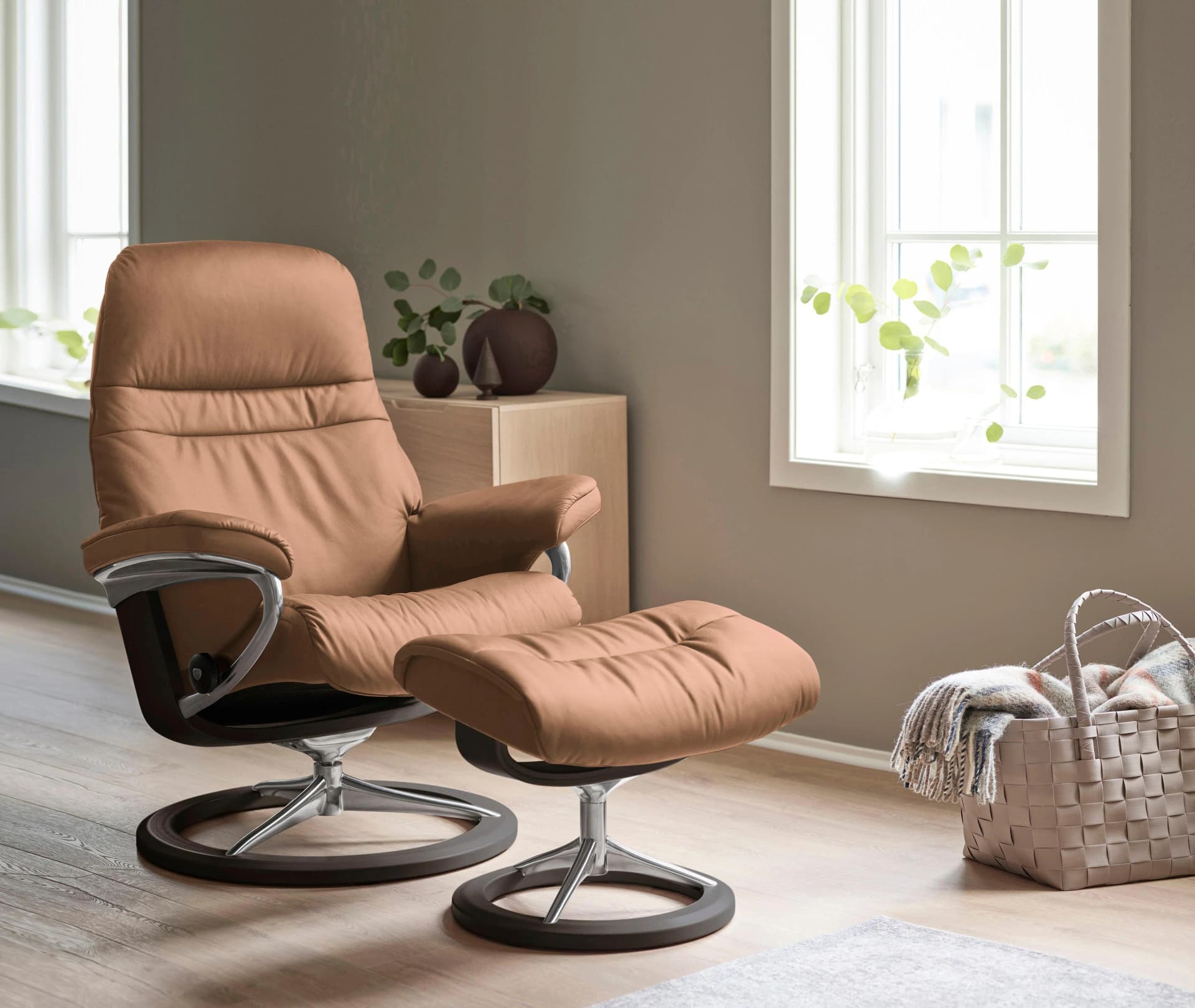 Stressless Fußhocker Sunrise Leder BATICK Braun