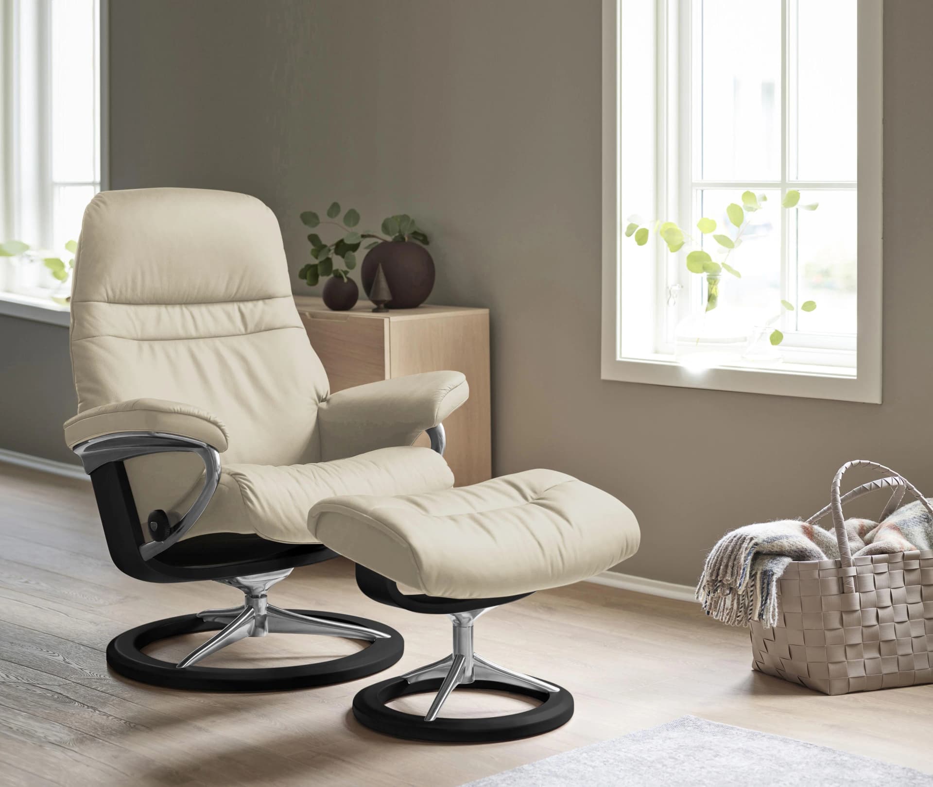 Stressless Fußhocker Sunrise Beige Leder BATICK