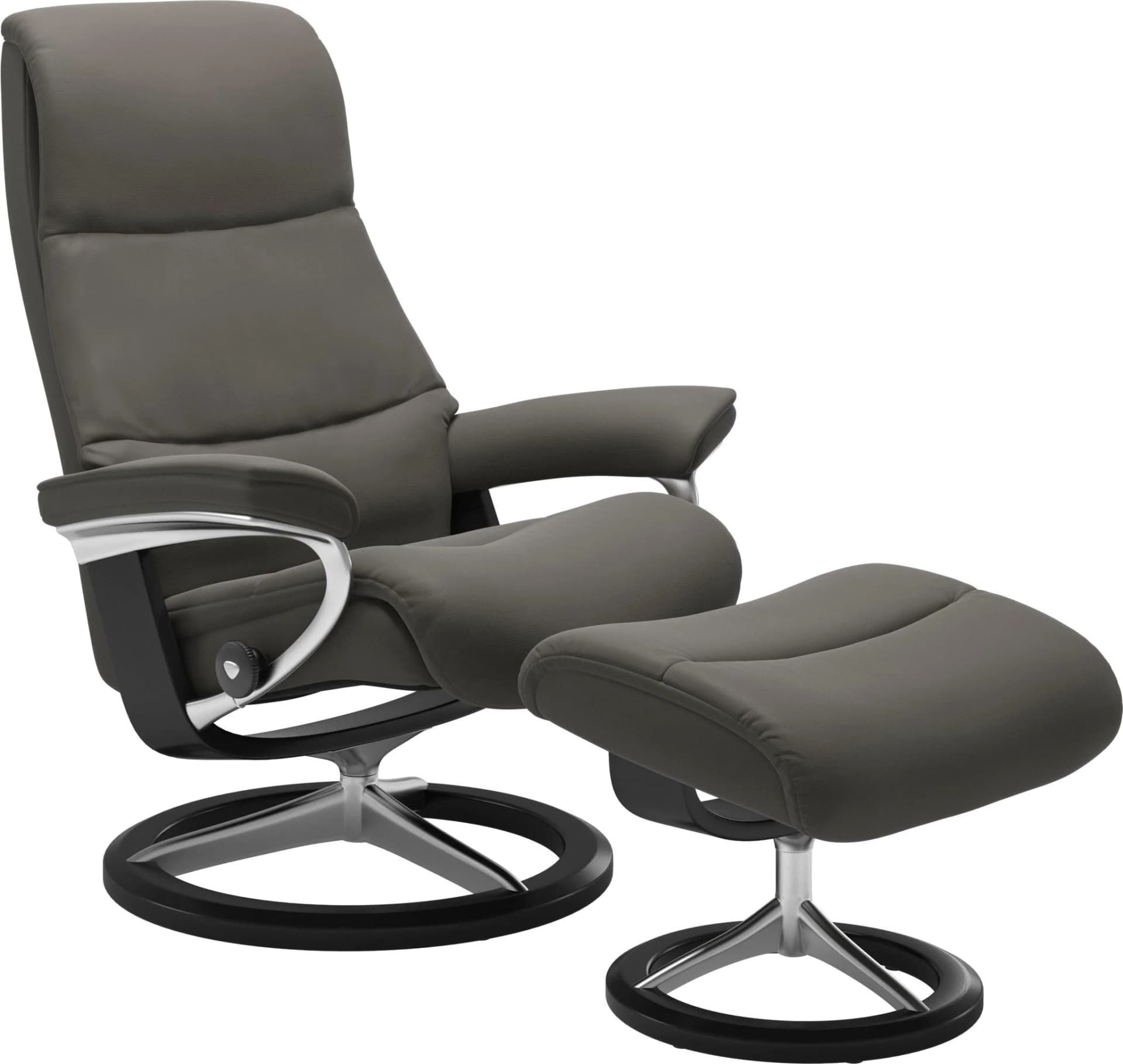 Stressless Fußhocker View Grau Leder PALOMA Signature Base