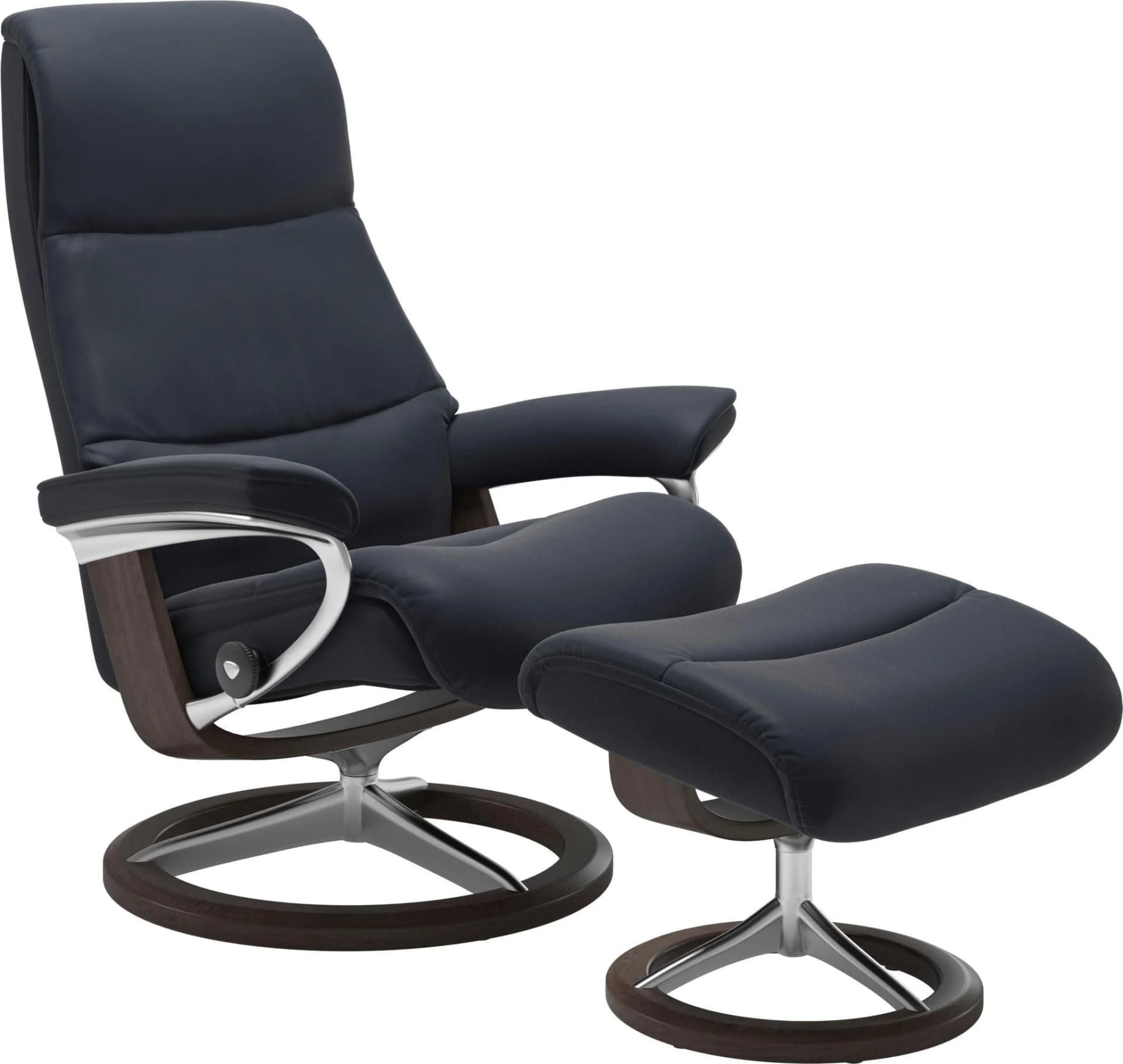 Fußhocker STRESSLESS View Shadow Blue Leder