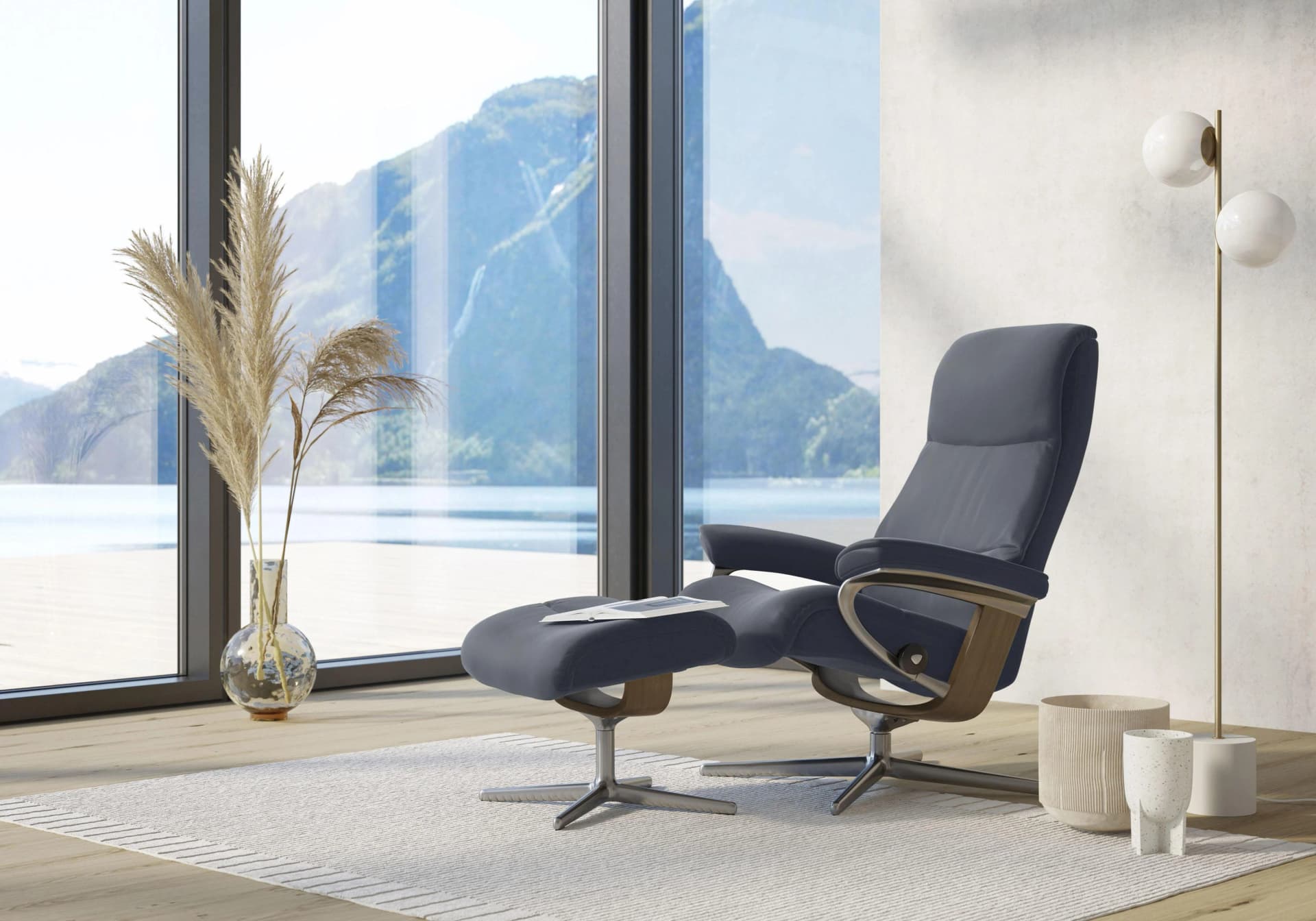 STRESSLESS Relaxsessel View Atlantic Blue BATICK mit Hocker