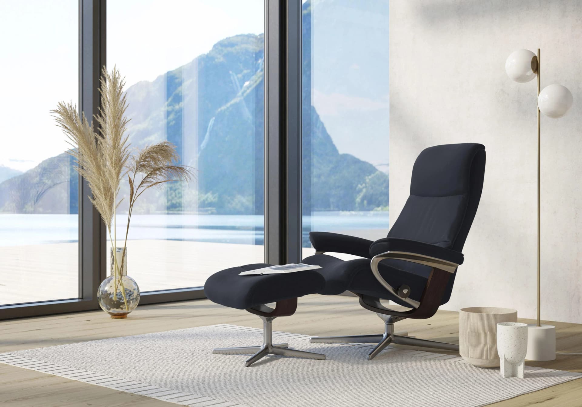Relaxsessel STRESSLESS View Shadow Blue Leder