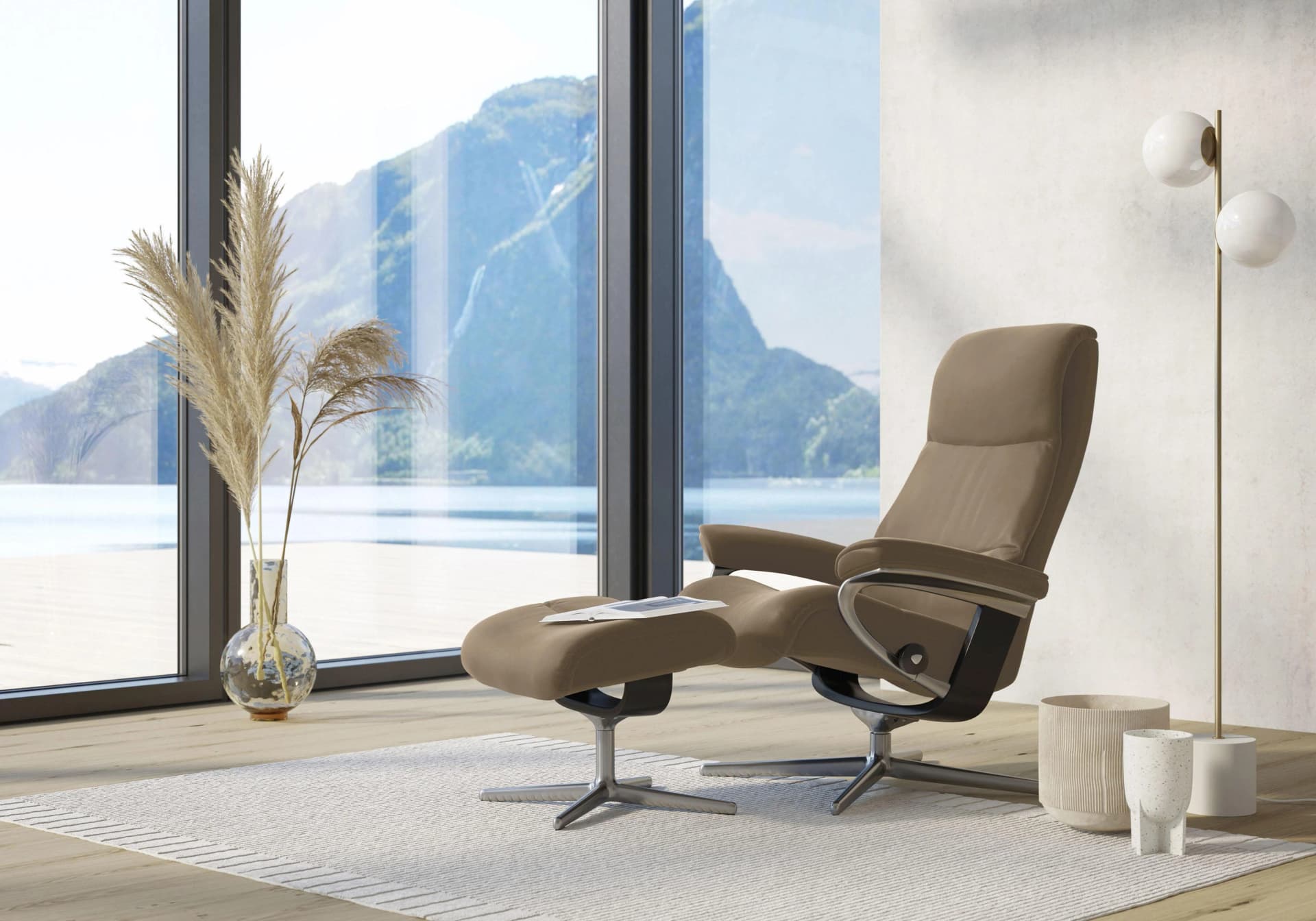 Relaxsessel STRESSLESS View braun Leder PALOMA mit Schlaffunktion