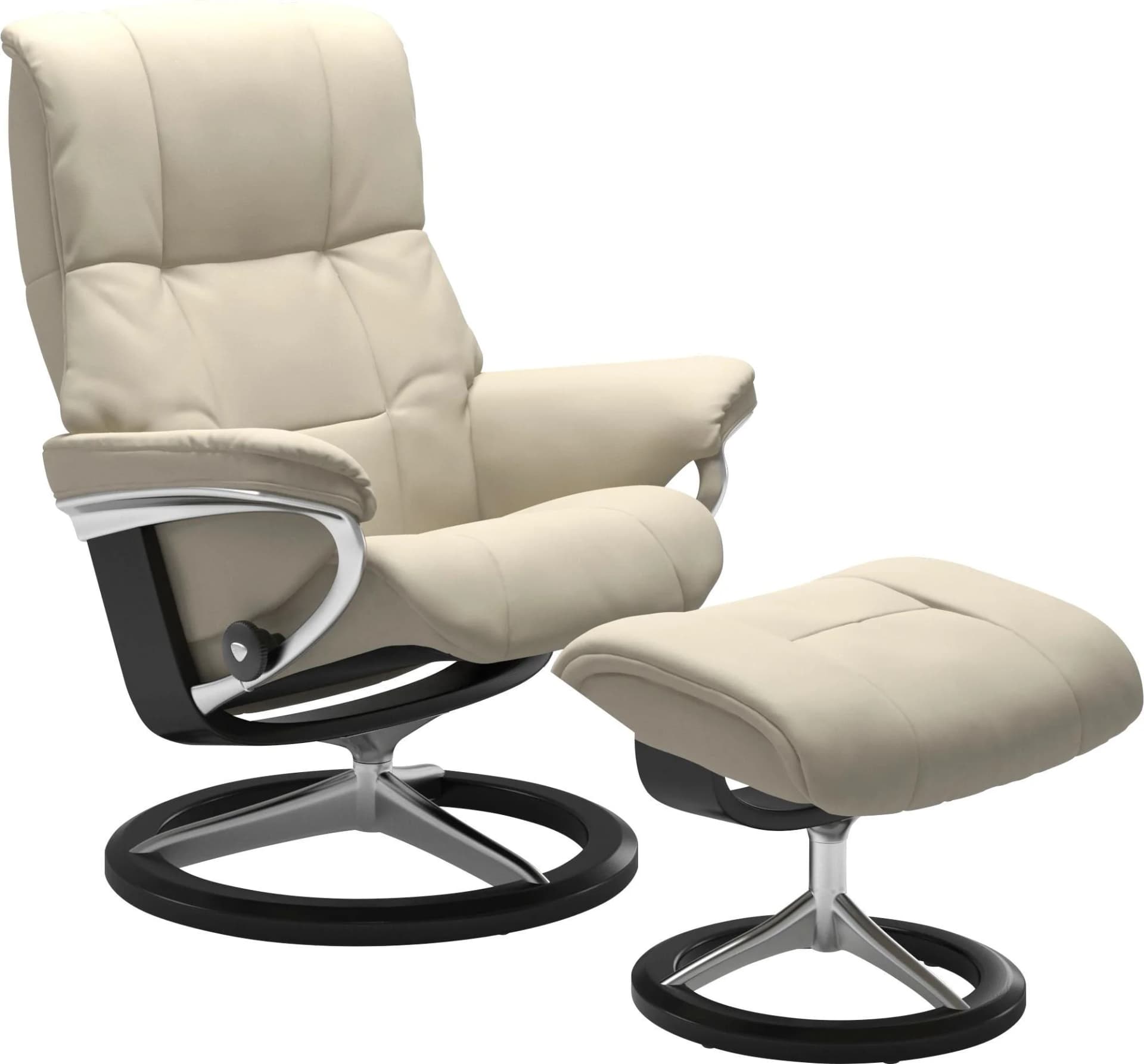 STRESSLESS Mayfair Fußhocker Beige Leder BATICK Signature Base