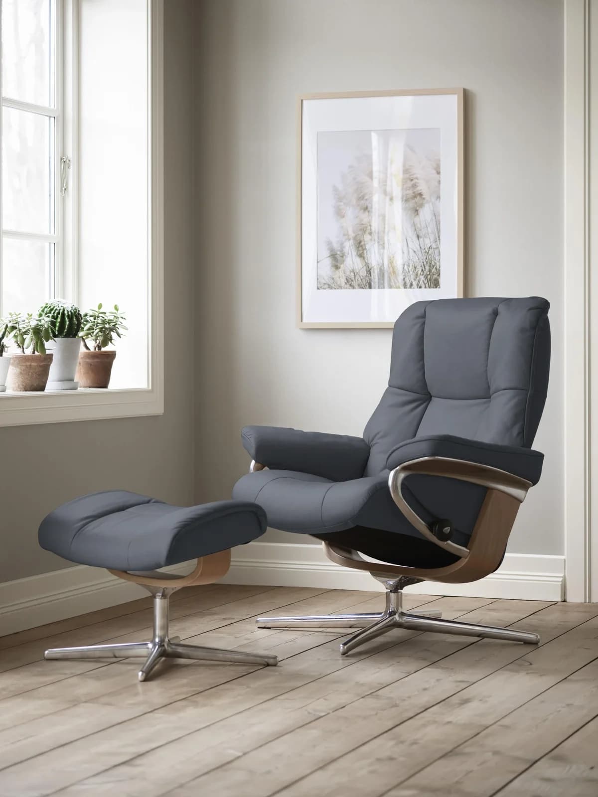 STRESSLESS Relaxsessel Mayfair Atlantic Blue Leder BATICK Cross Base