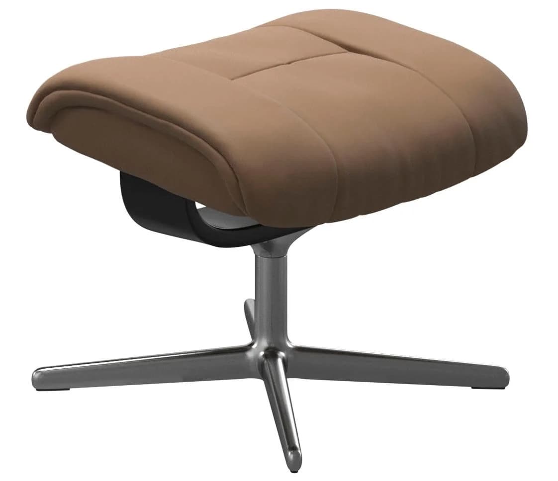 Fußhocker STRESSLESS Mayfair braun Leder BATICK Cross Base