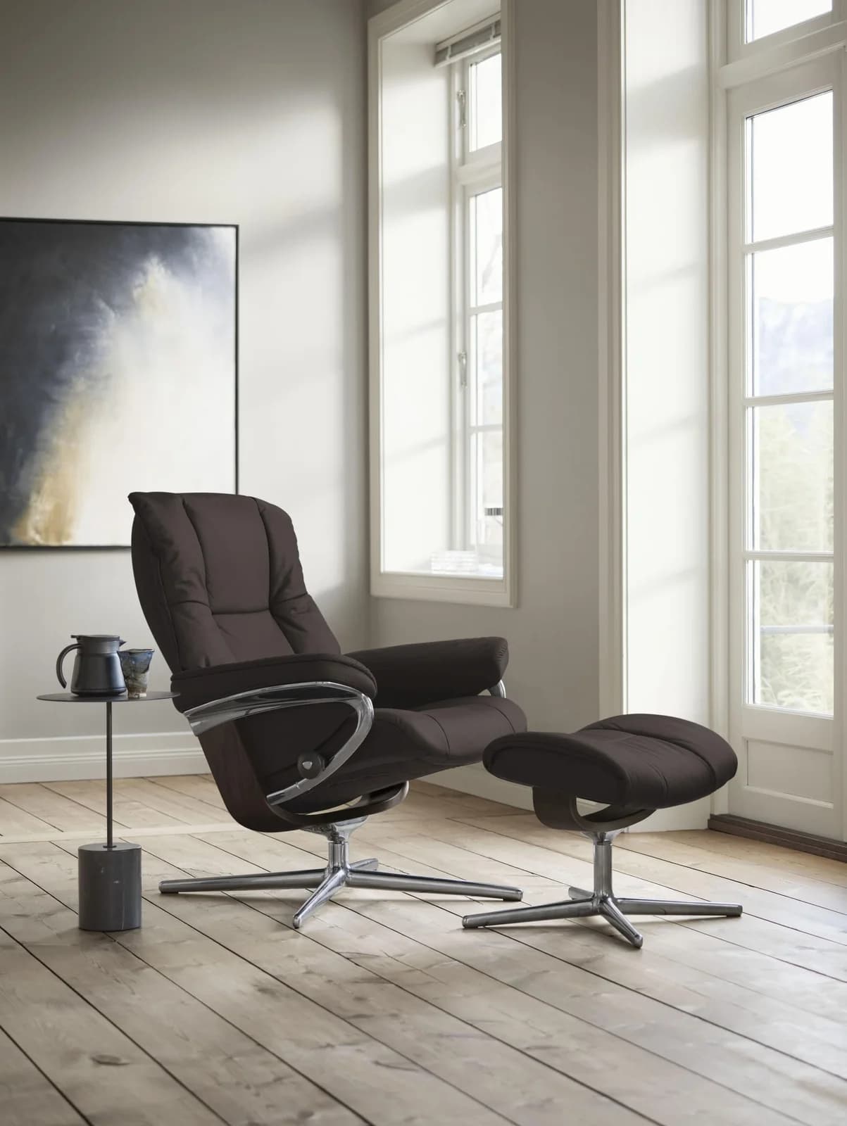 STRESSLESS Mayfair Relaxsessel braun Leder PALOMA mit Hocker