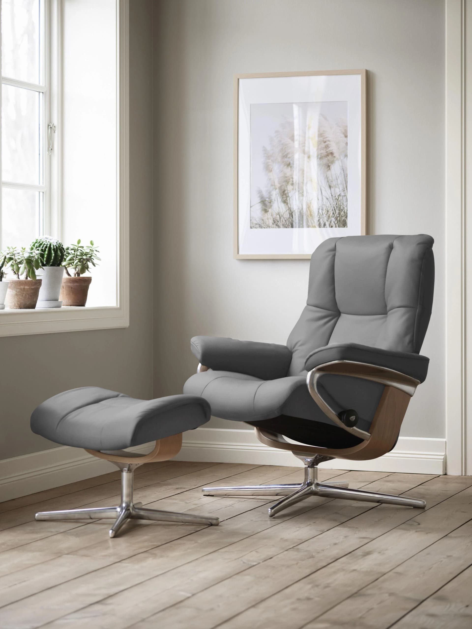 STRESSLESS Mayfair Relaxsessel Dunkelgrau Microfaser Cross Base